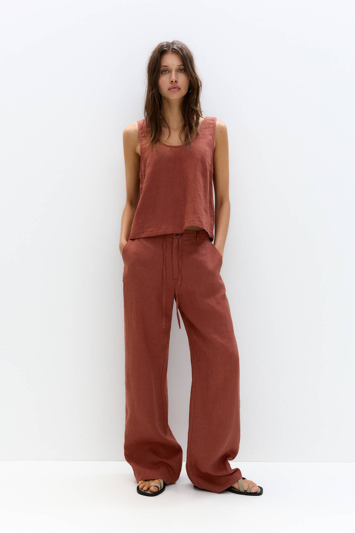 Pull & Bear-100% linen smart trousers 2