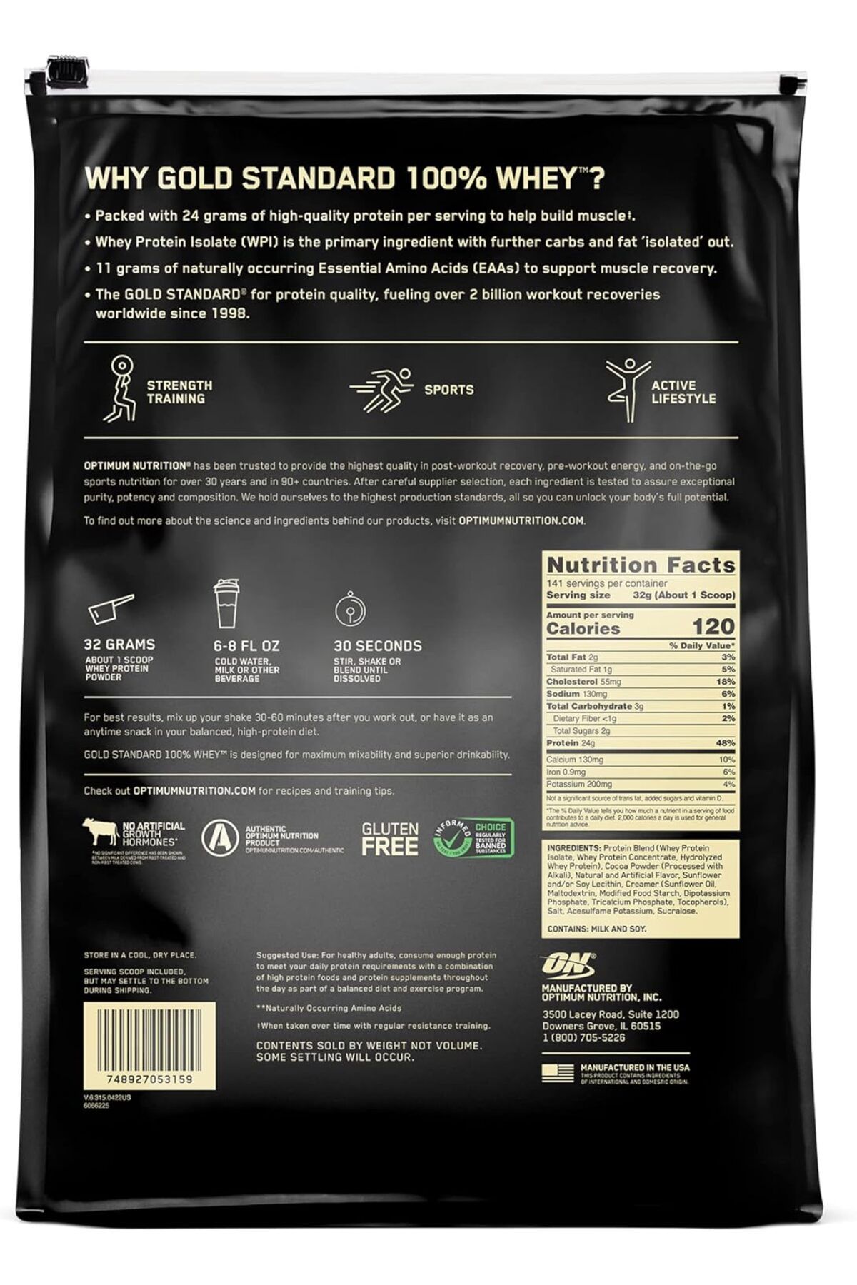 Optimum Nutrition-Gold Standard 100% Whey Protein Powder, Extreme Milk Chocolate, 10 Pound 2