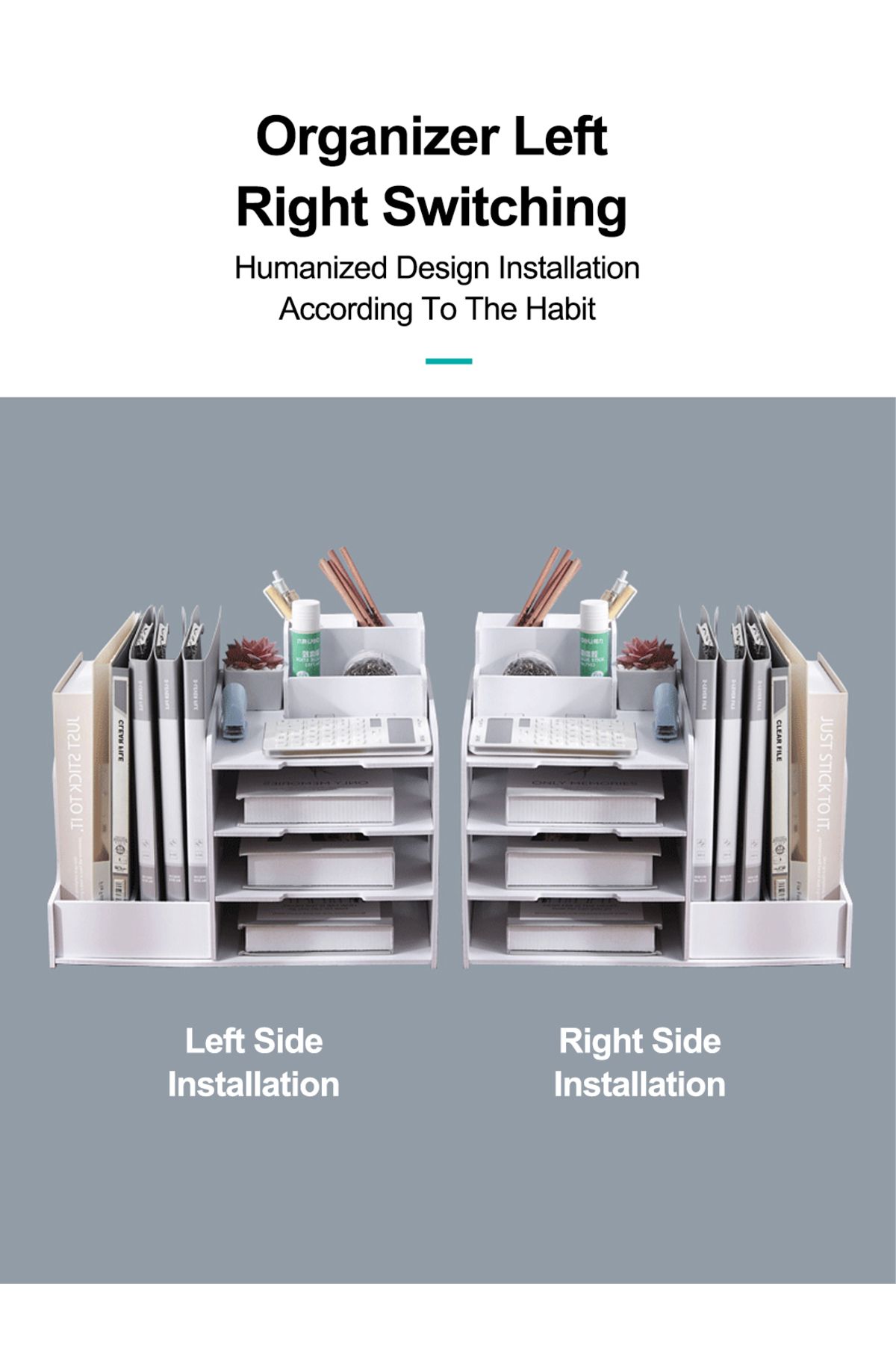 KidLe-Desktop Book Organizer Shelf Multilayer Book Stand Office A4 Classification Data Rack 8