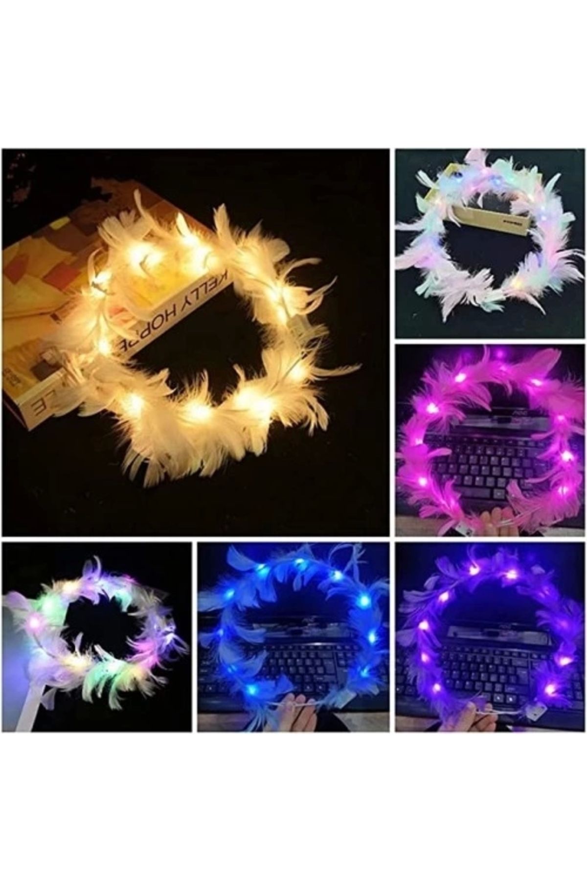 UZAY ONLİNE-Rgb Led 3 Function Party Crown - Pink Color 4