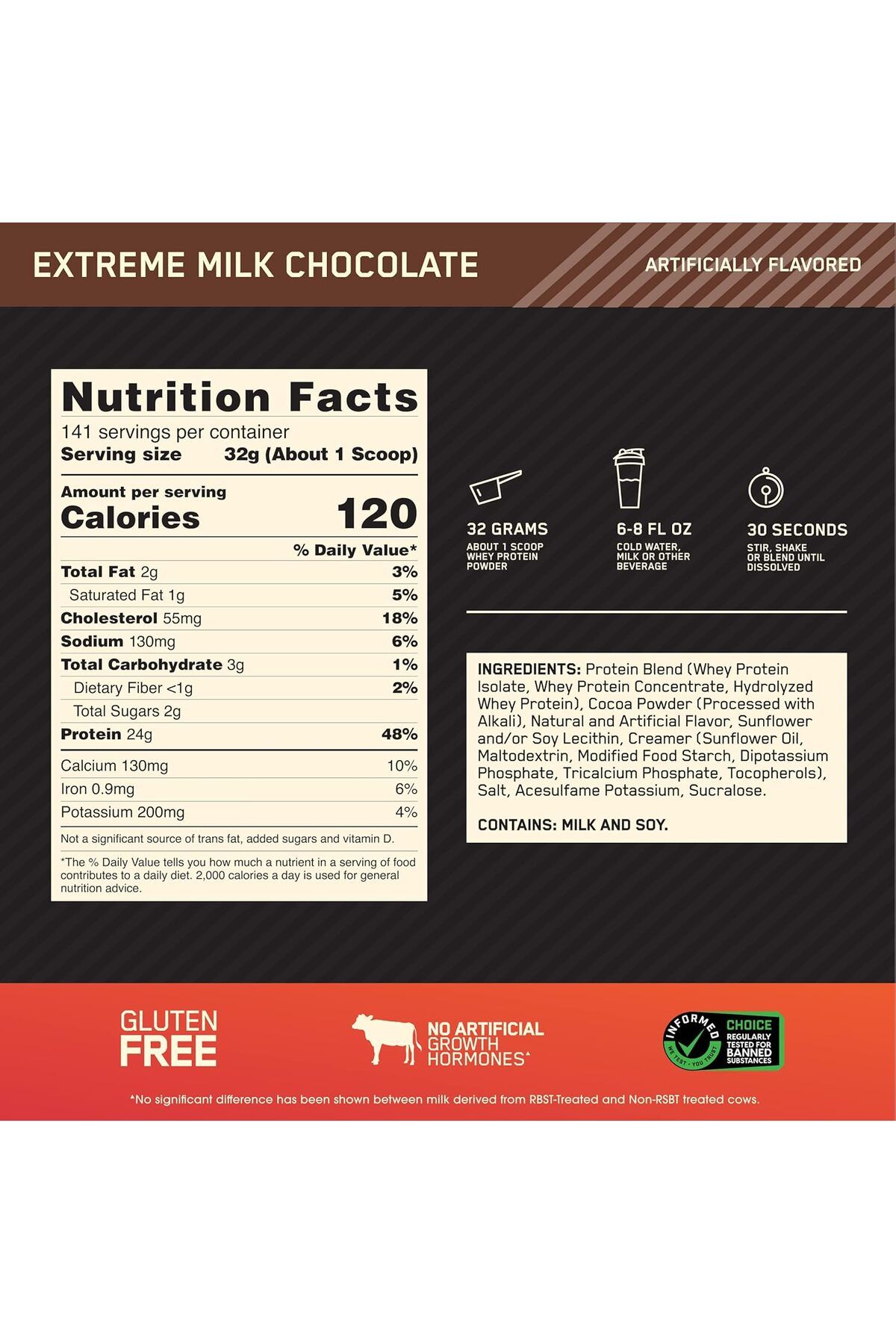 Optimum Nutrition-Gold Standard 100% Whey Protein Powder, Extreme Milk Chocolate, 10 Pound 4
