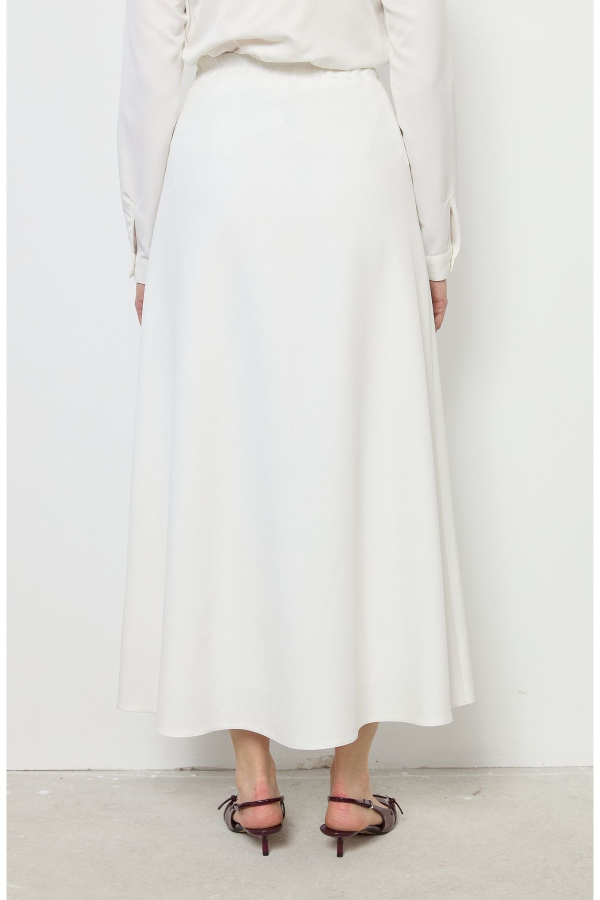 Fatma Atasoy-Double Ecru Flared Skirt 7