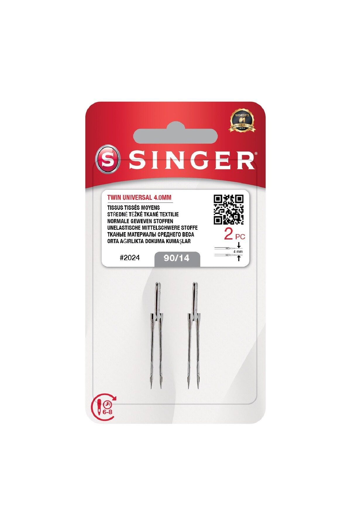 blueb Çift İğne 4Mm. (2'Li Blister/14 No.)