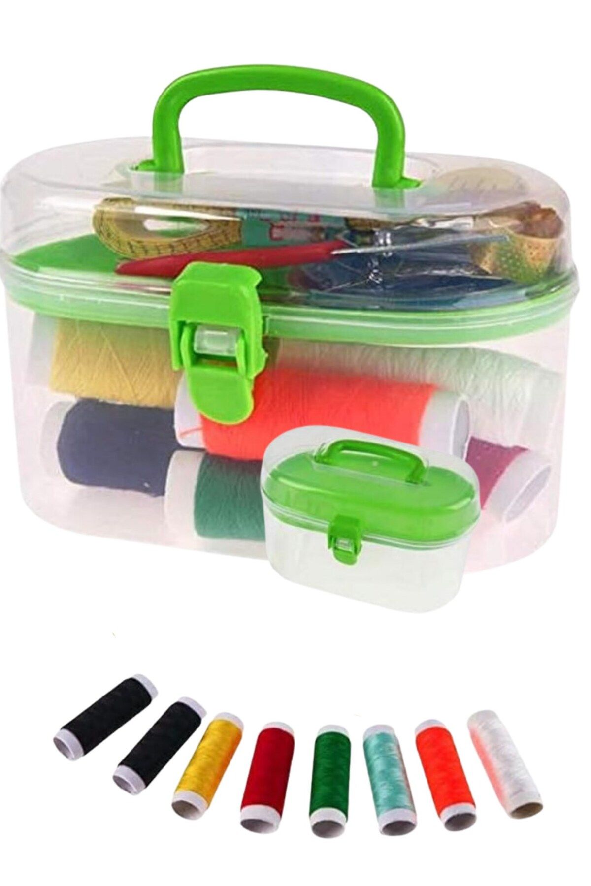 Tahtakale Toptancısı İplik Set Oval Plastik Dikiş Seti