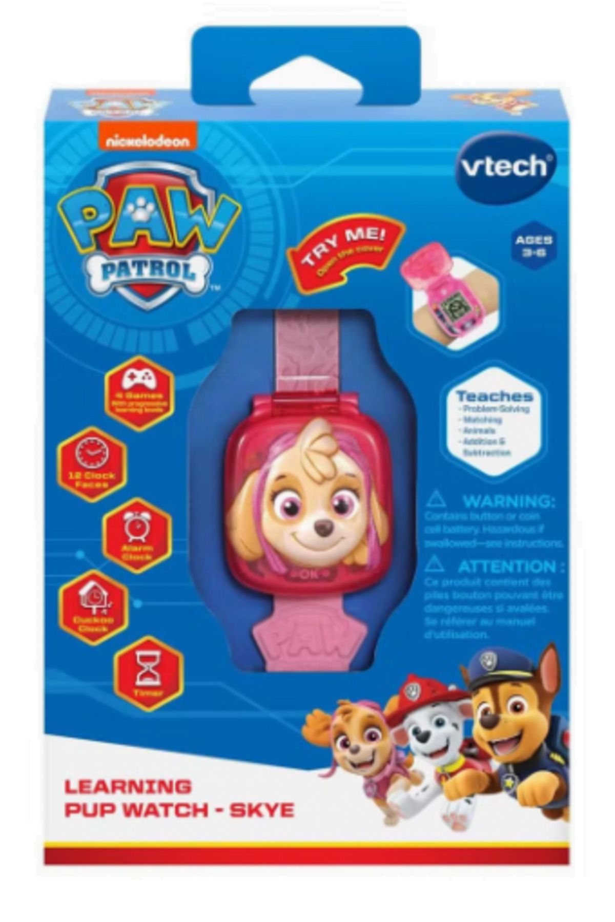 V-tech-VTech Paw Patrol Learning Watch - Skye 80-551683 1