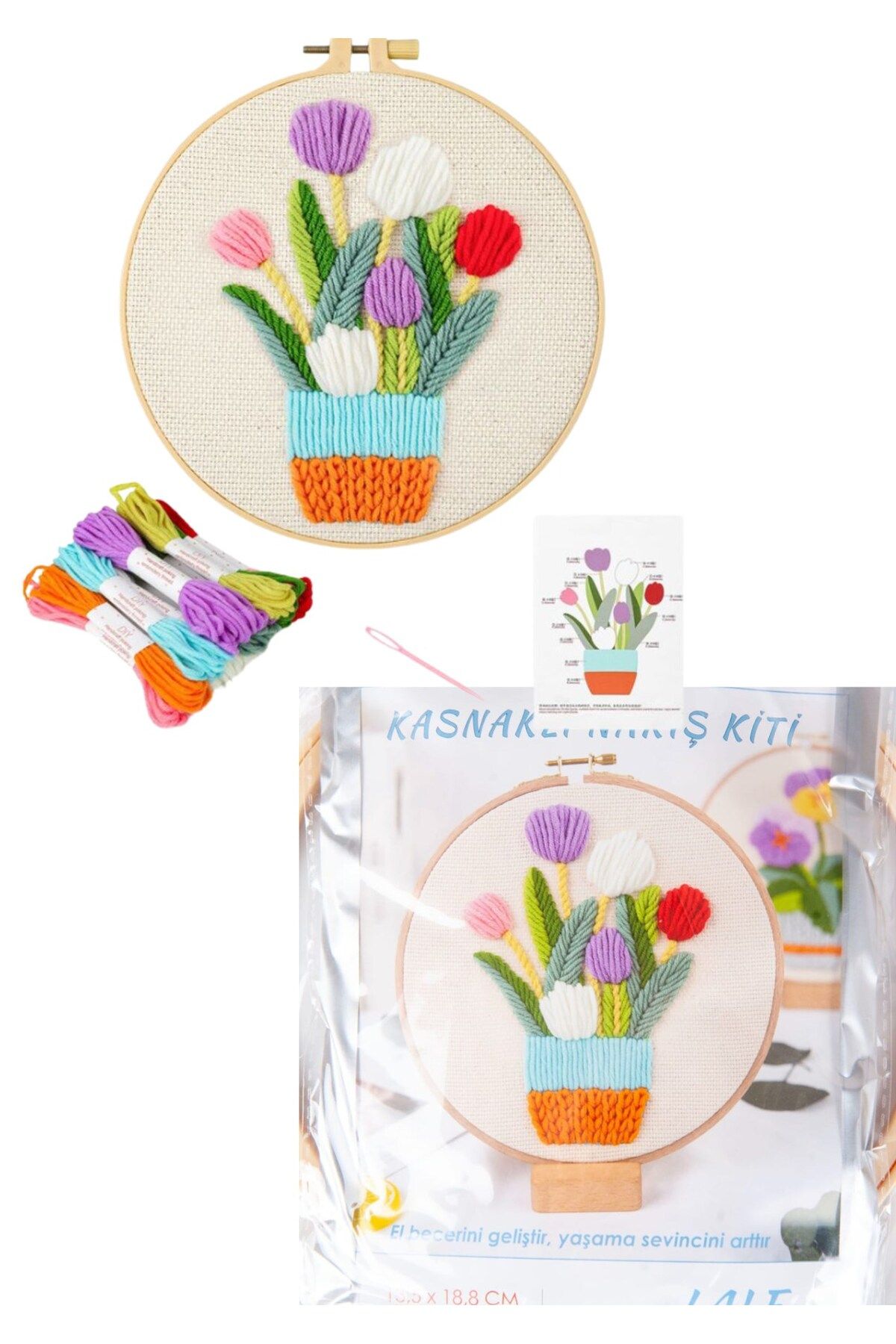 blueb Nakış Kitleri Kasnaklı 13.5 X 18.8 cm Lale