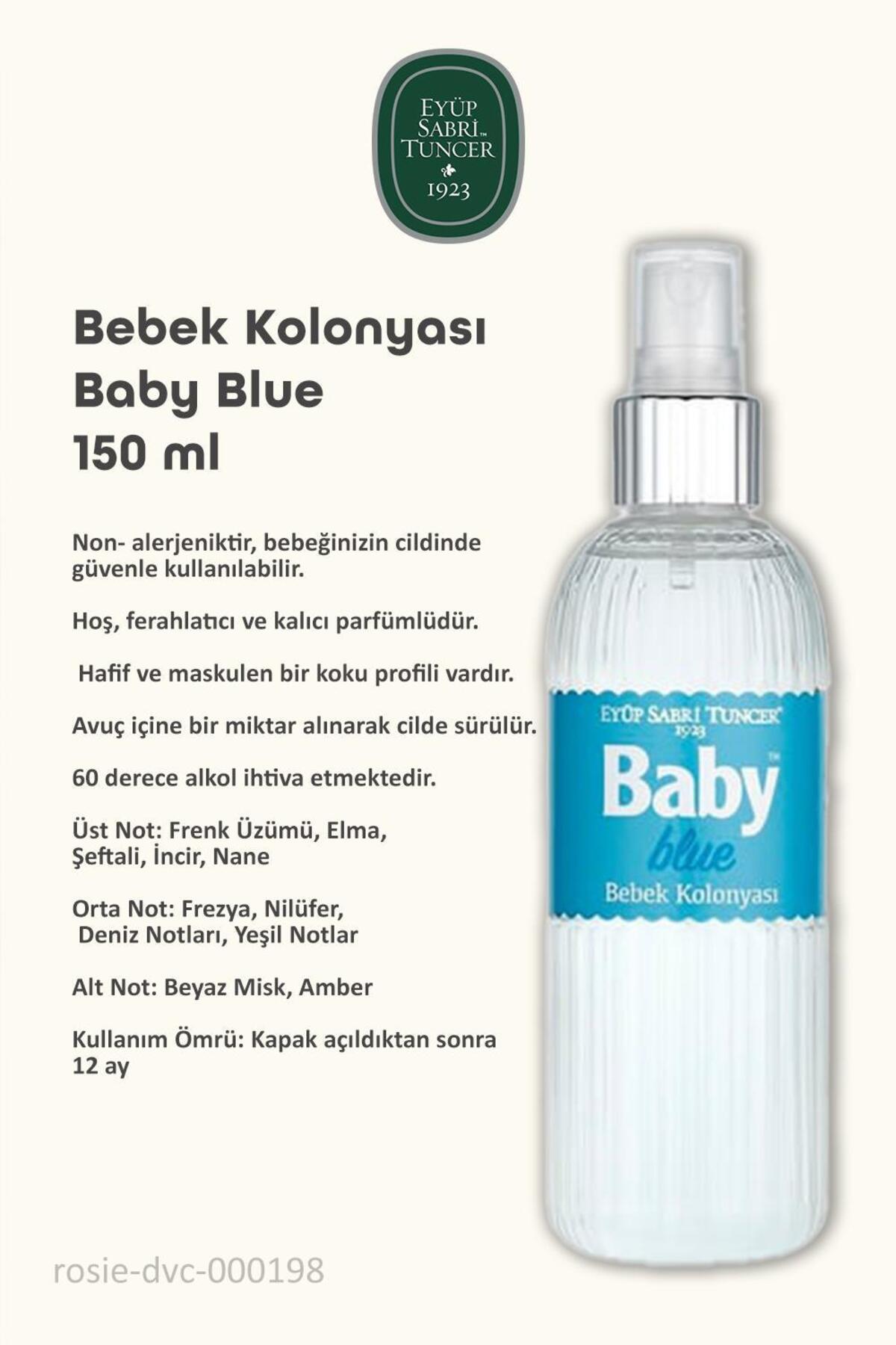 Eyüp Sabri Tuncer Bebek Kolonyası Baby Blue 19 AL 16 ÖDE 150 ML ve ROSIE Hediye fotoğrafı 2 (önizleme)