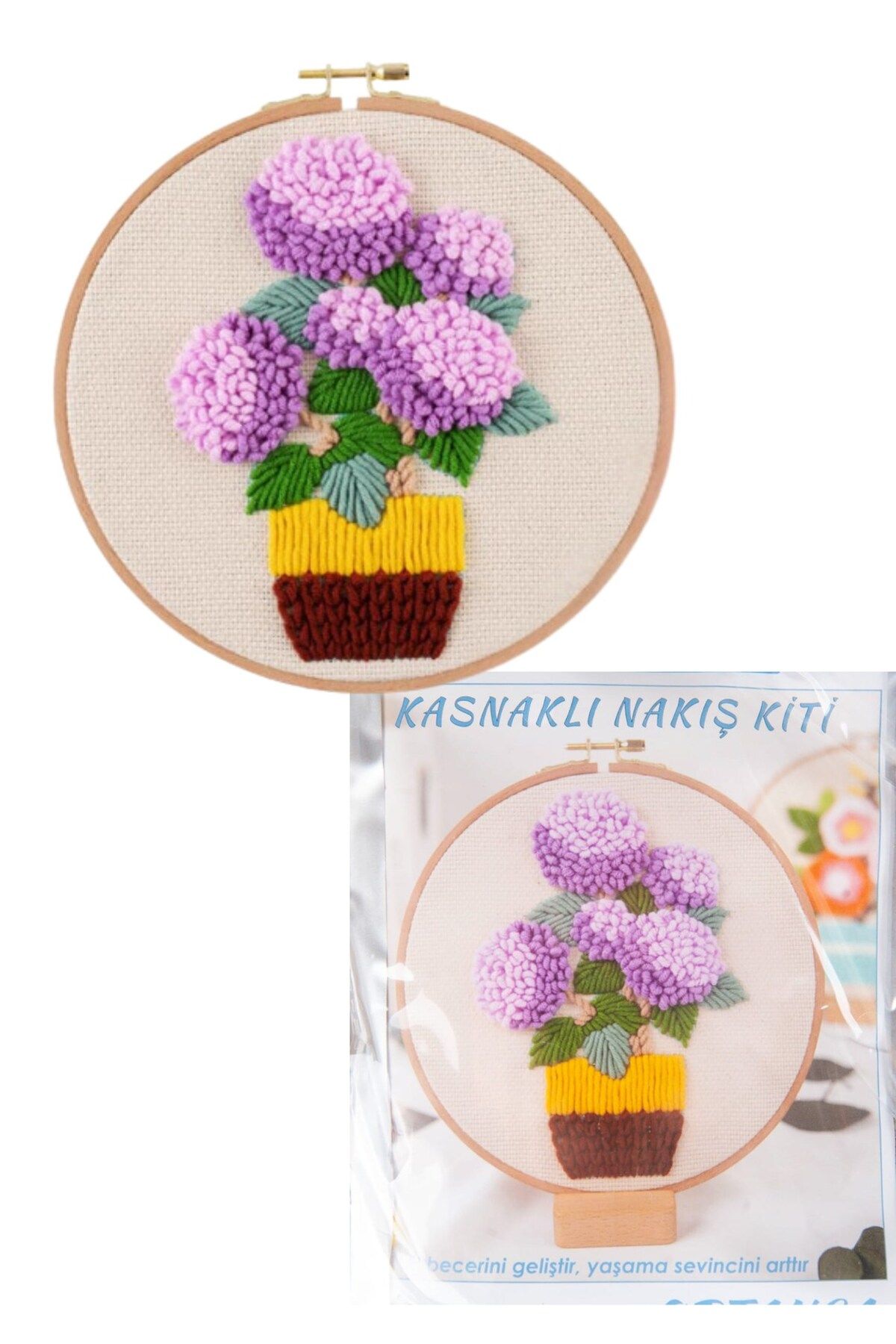 Allproduct Nakış Kitleri Kasnaklı 13.5 X 18.8 cm Ortanca