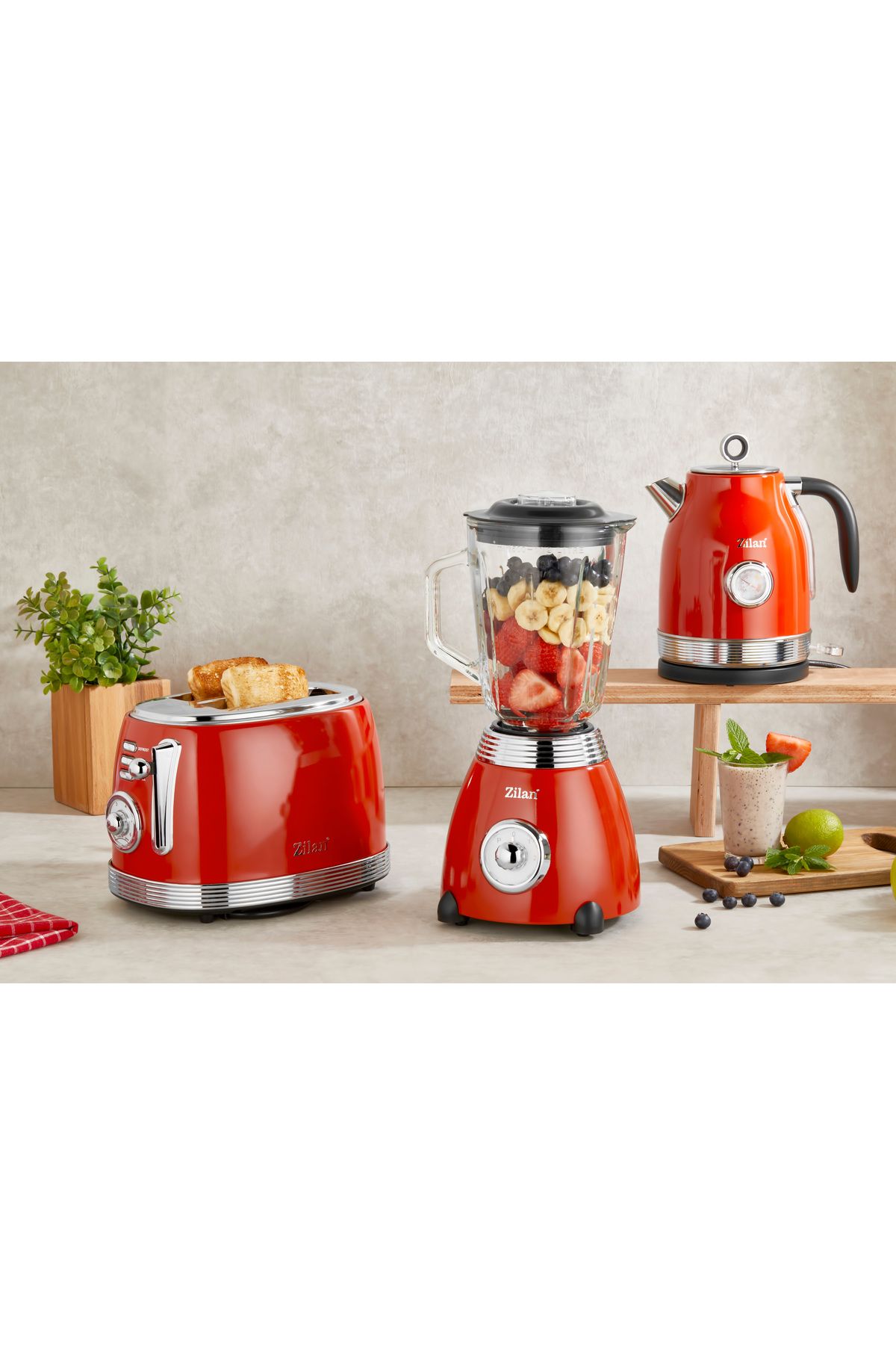 Zilan-RETRO Toaster Zilan ZLN7040 Red, 6 frying levels, light indicator for signaling 9