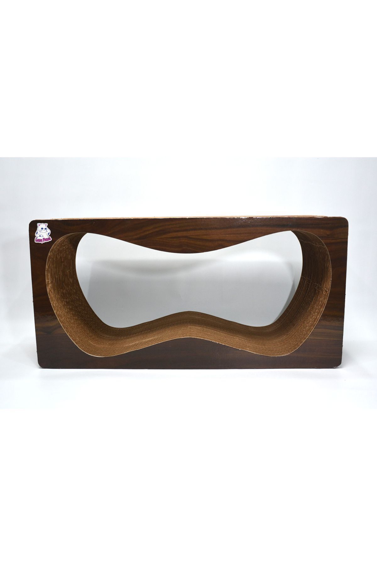 Lazy Paws-Cat Sofa for 4 - Cardboard Scratching - Horizontal Scratching - Wood Pattern 2