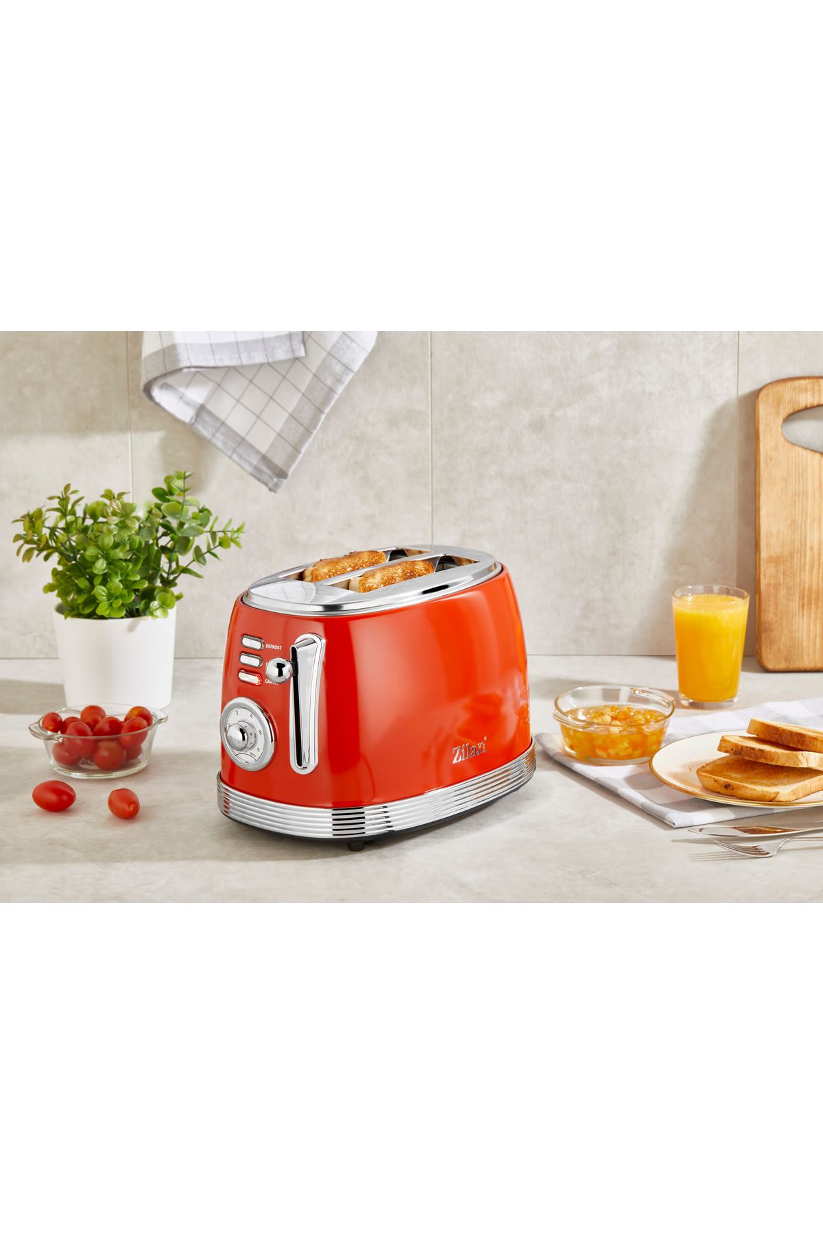 Zilan-RETRO Toaster Zilan ZLN7040 Red, 6 frying levels, light indicator for signaling 8