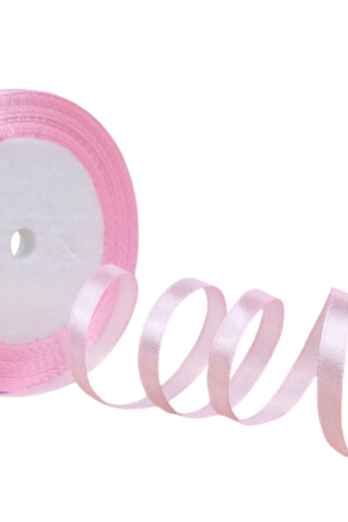 Allproduct Saten Kurdele 1 cm 10 Metre Açık Pembe