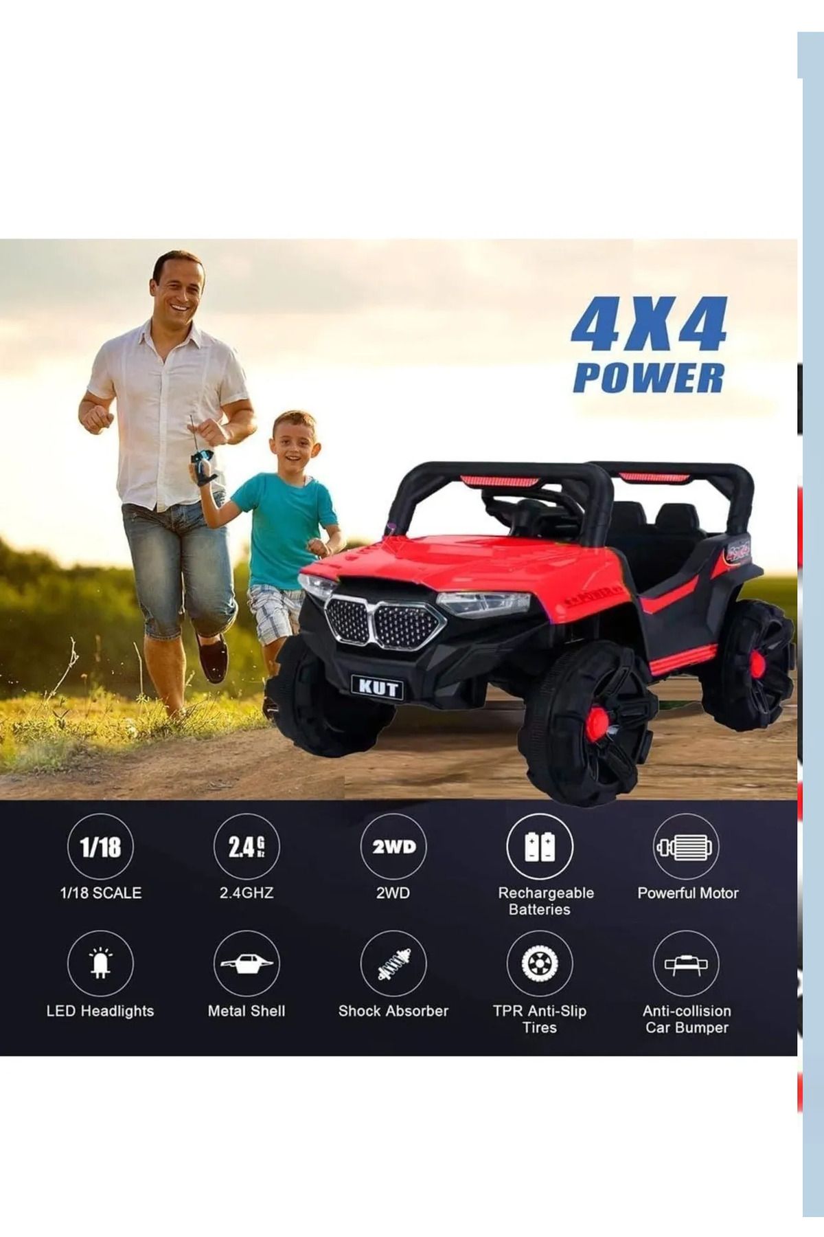 Fitness World-Kids Electric Ride On Car with Built-in Rechargeable Battery and Effects 2