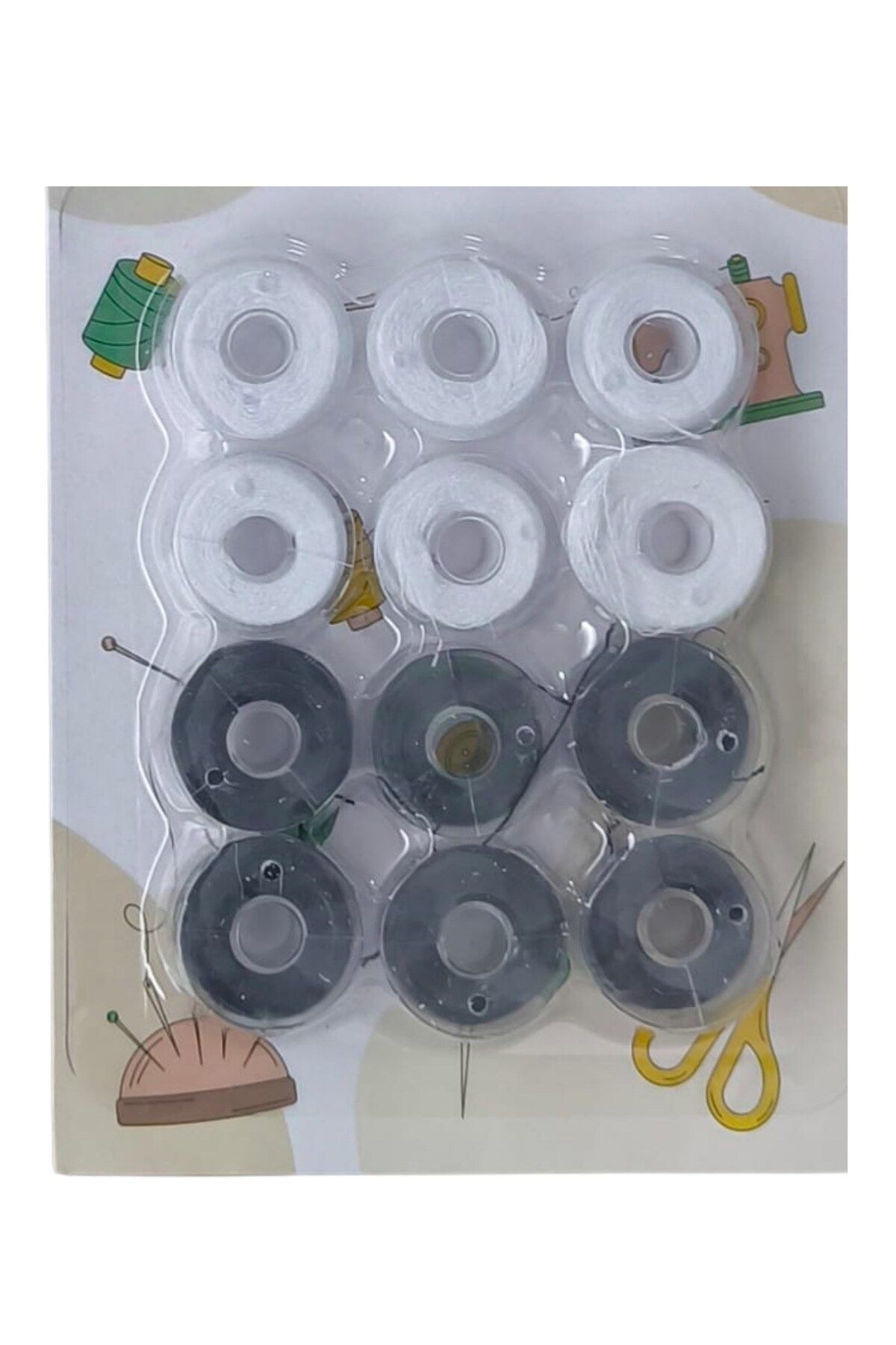 Biomak Masura İpli 12'li Plastik Siyah-Beyaz