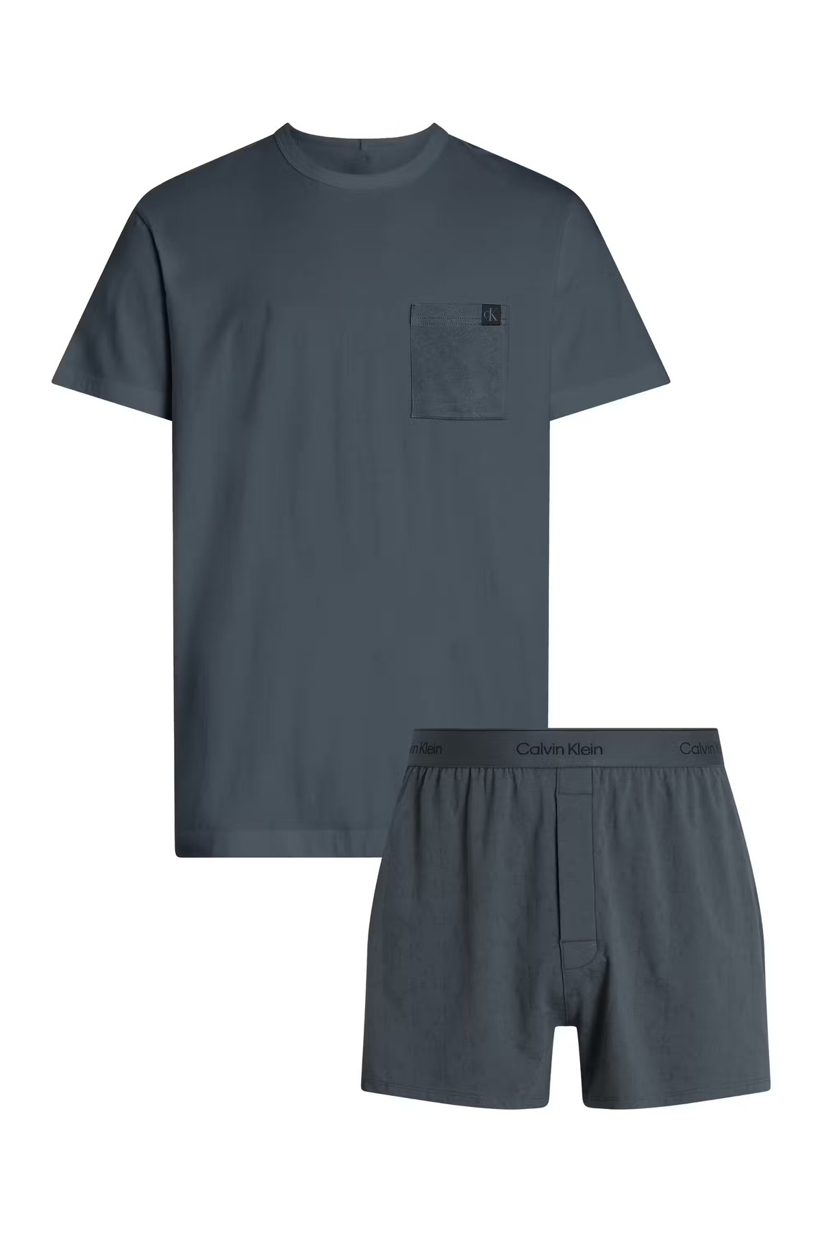 کلوین کلاین ست لباس زیر مردانه آستین کوتاه طرح‌دار خاکستری کمر کشی CK مدل 000NM2662E-RG0