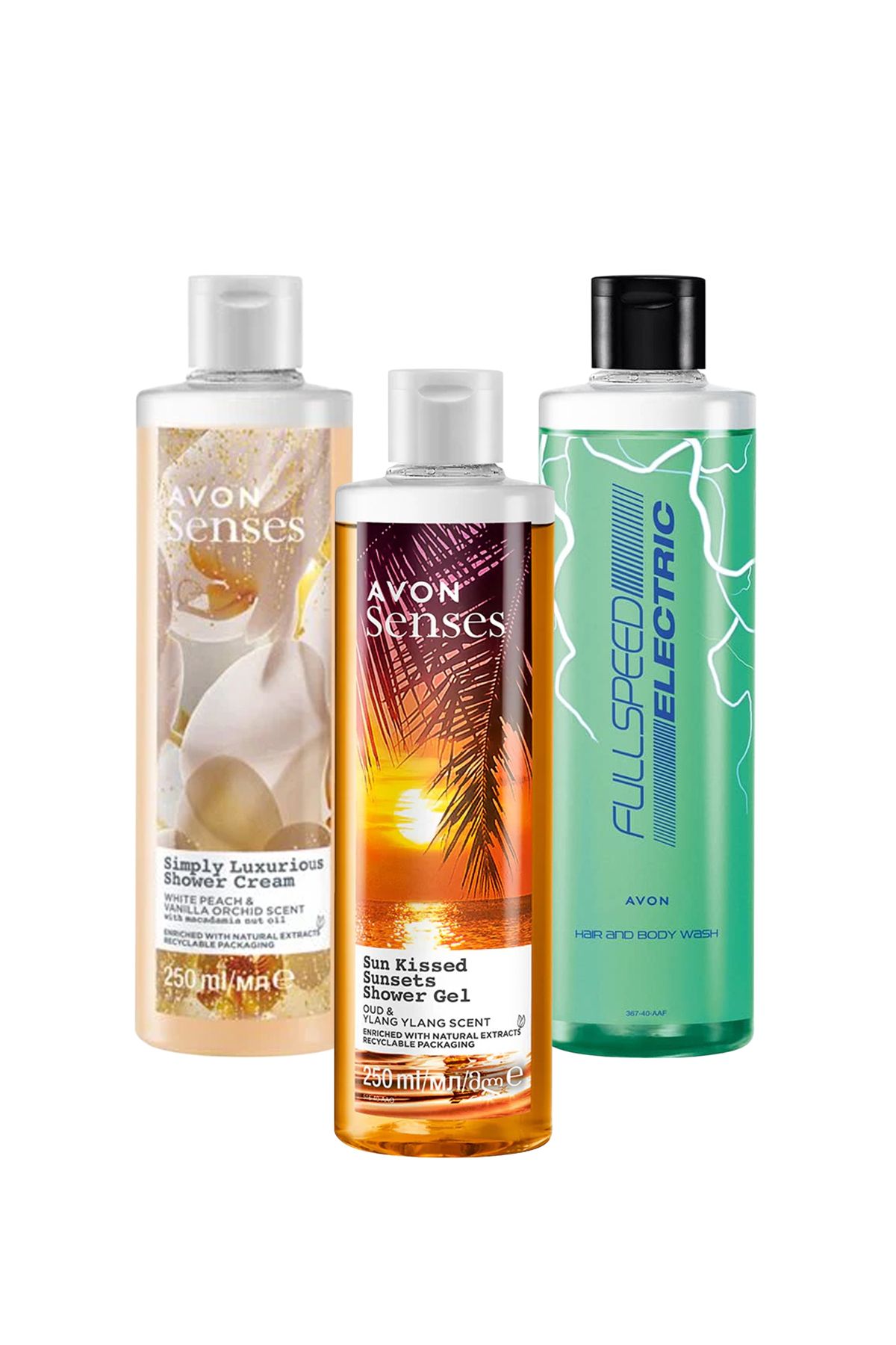 بسته ژل دوش معطر وانیلی ارکیده زردچوبه نارنگی یلانگ عود زردچوبه وتیور هلو Avon