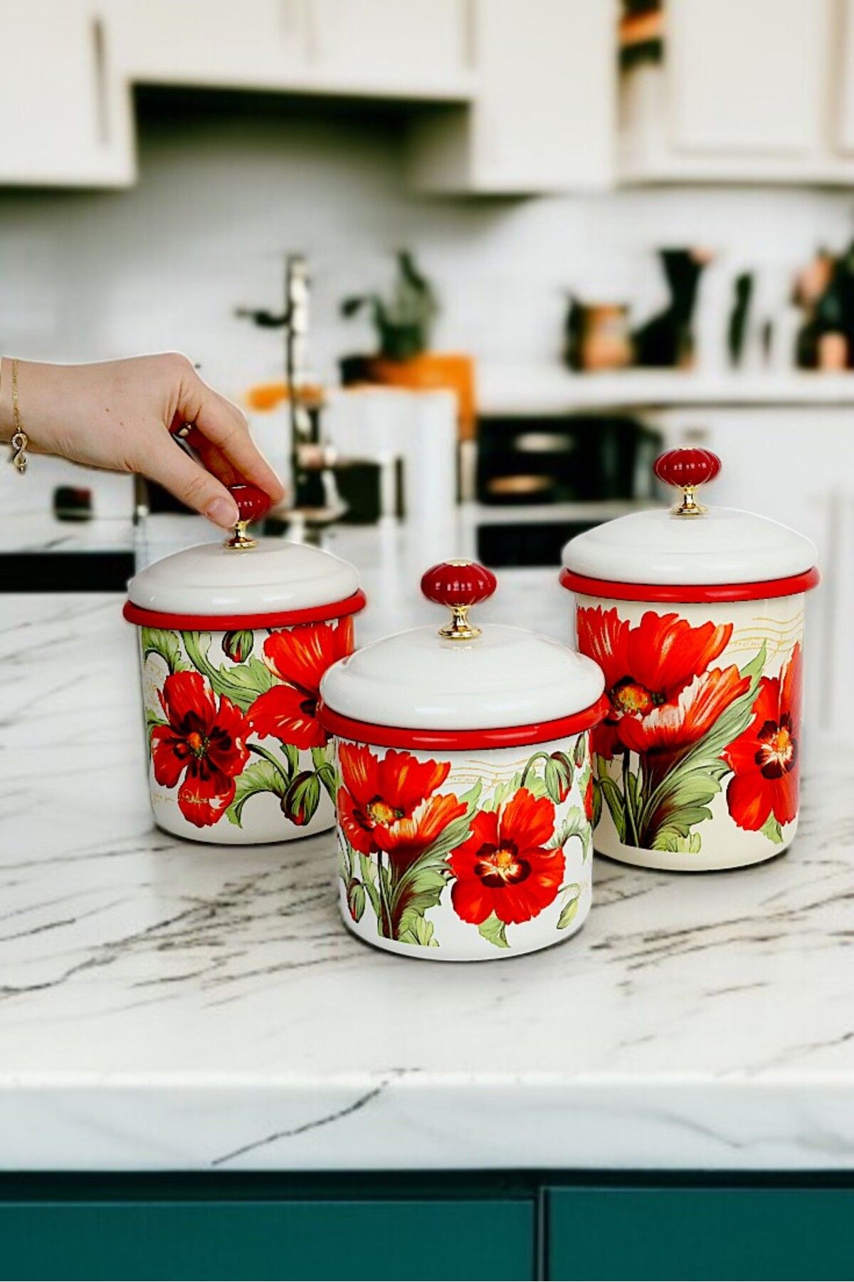 İnci Emaye-Enamel Jar with Lid-1 /-1.3 / -1.5 Liter-Spice Jar, Dowry, Yogurt Fermentation, Multi-Purpose Jar 5