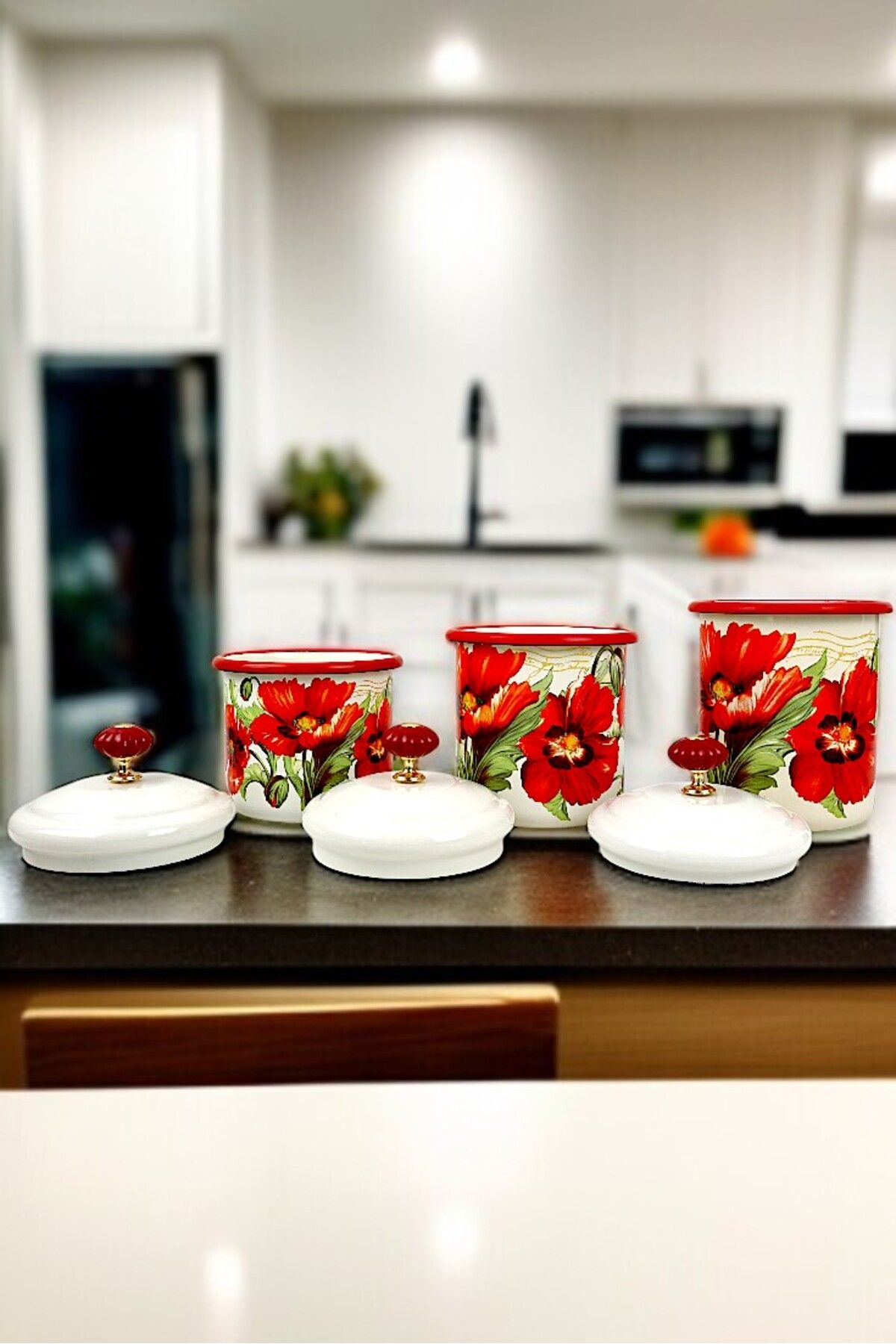 İnci Emaye-Enamel Jar with Lid-1 /-1.3 / -1.5 Liter-Spice Jar, Dowry, Yogurt Fermentation, Multi-Purpose Jar 8