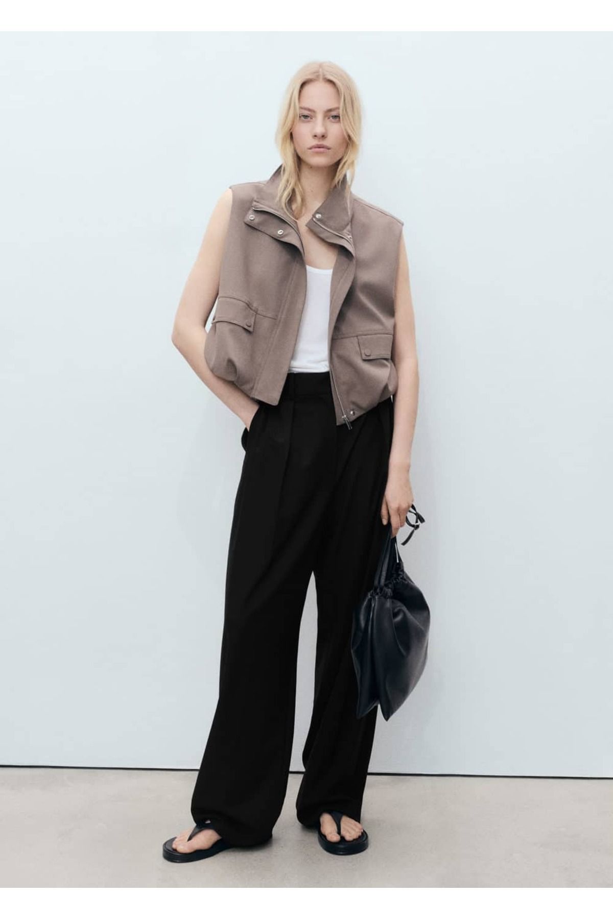 MANGO Woman-Wideleg pants with pens 2
