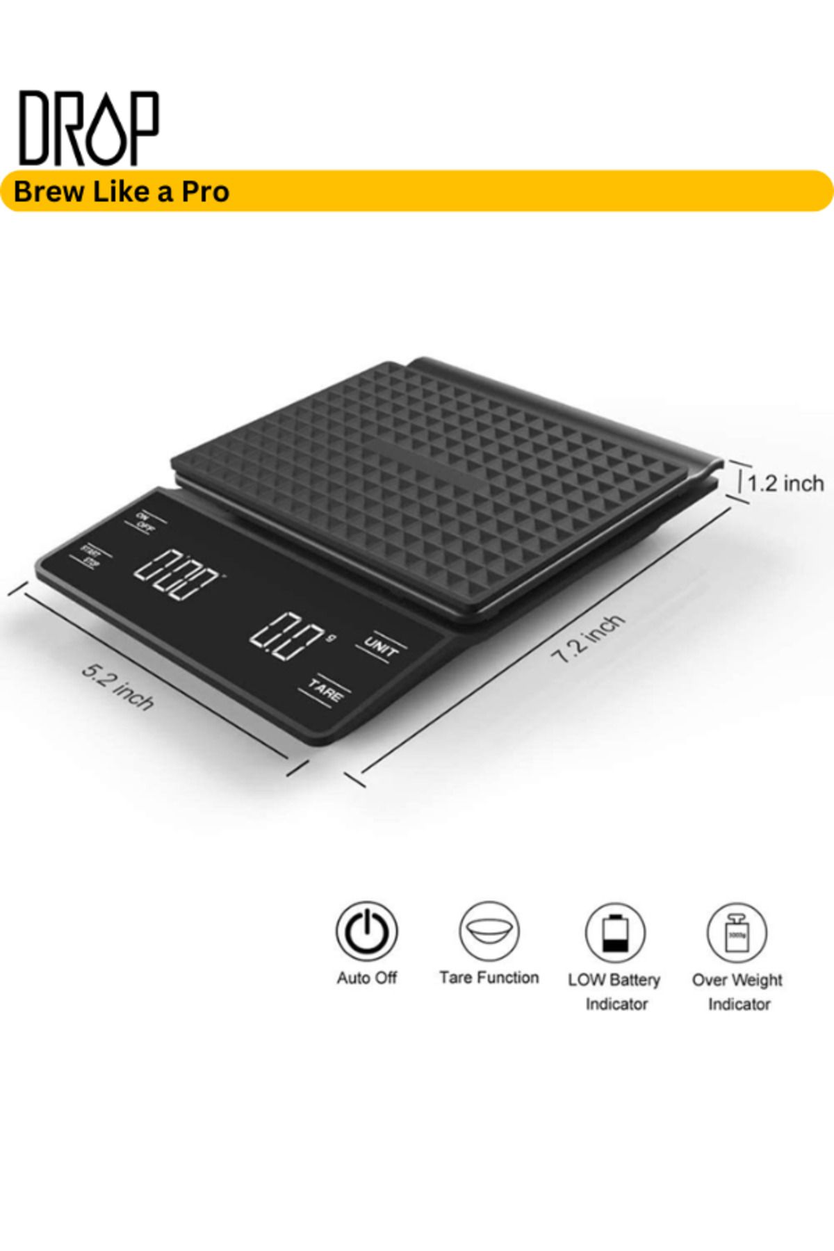 Drop-Digital Coffee Scale – Precision Scale with Timer for Pour-Over & Espresso Brewing 6