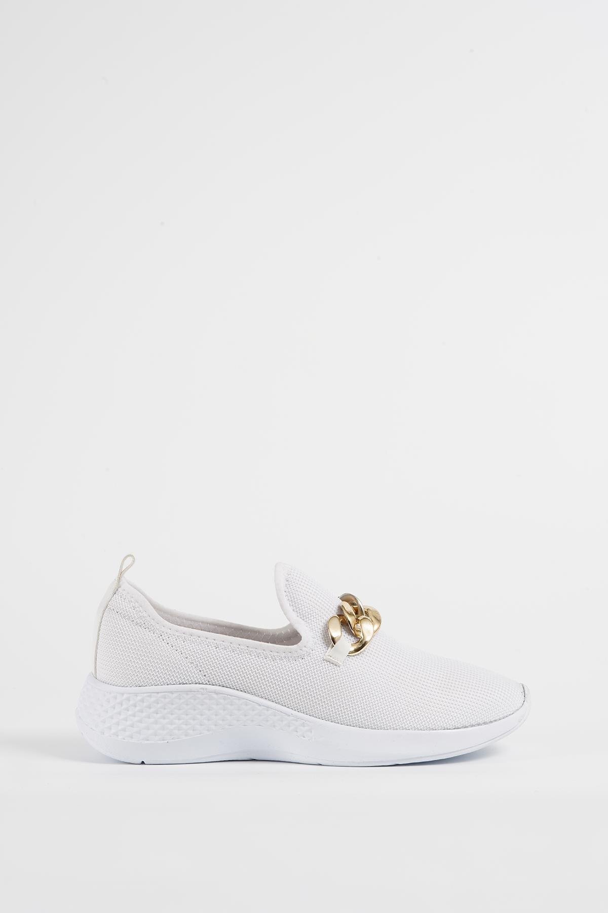 Beyond-Women's White Chain Sneaker 4cm Byndsnkk04 8