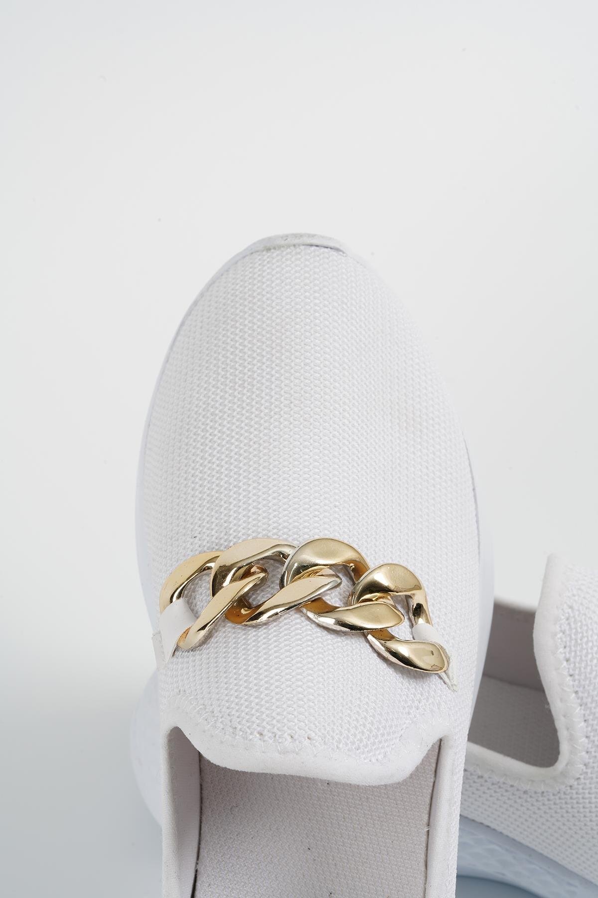 Beyond-Women's White Chain Sneaker 4cm Byndsnkk04 6
