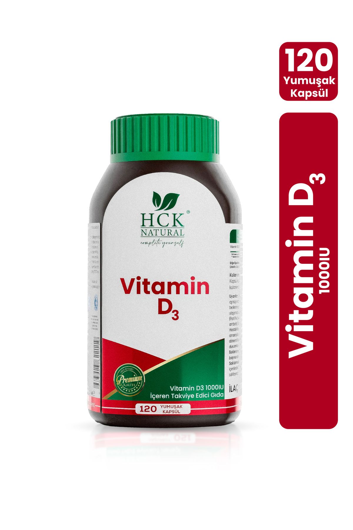 HCK NATURAL Vitamin D3 1000 IU 120 Kapsül Takviye Edici Gıda