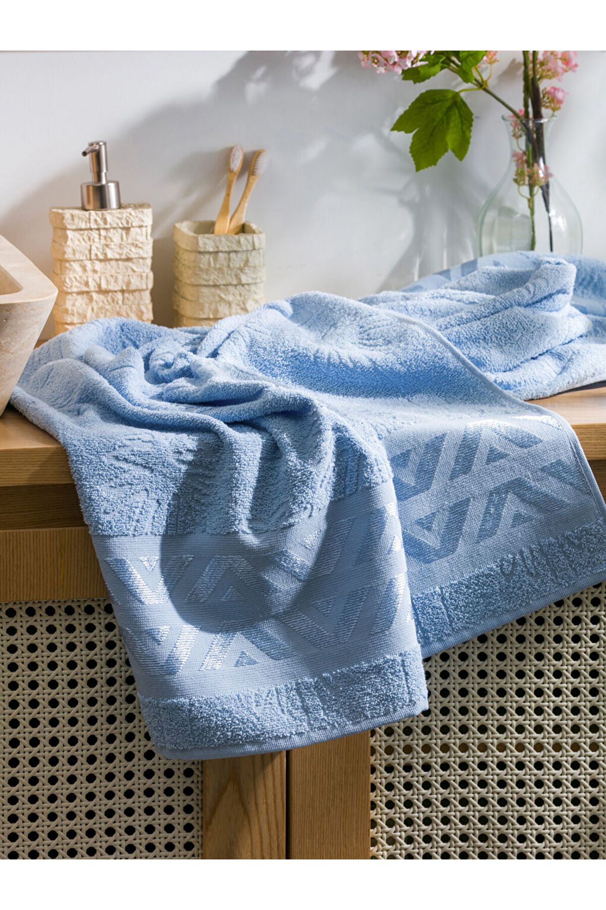 LC Waikiki Prosop De Baie Pentru Bărbați Cu Broderie Albastră Lcw Eco 70x140 Cm Masculin - Standard