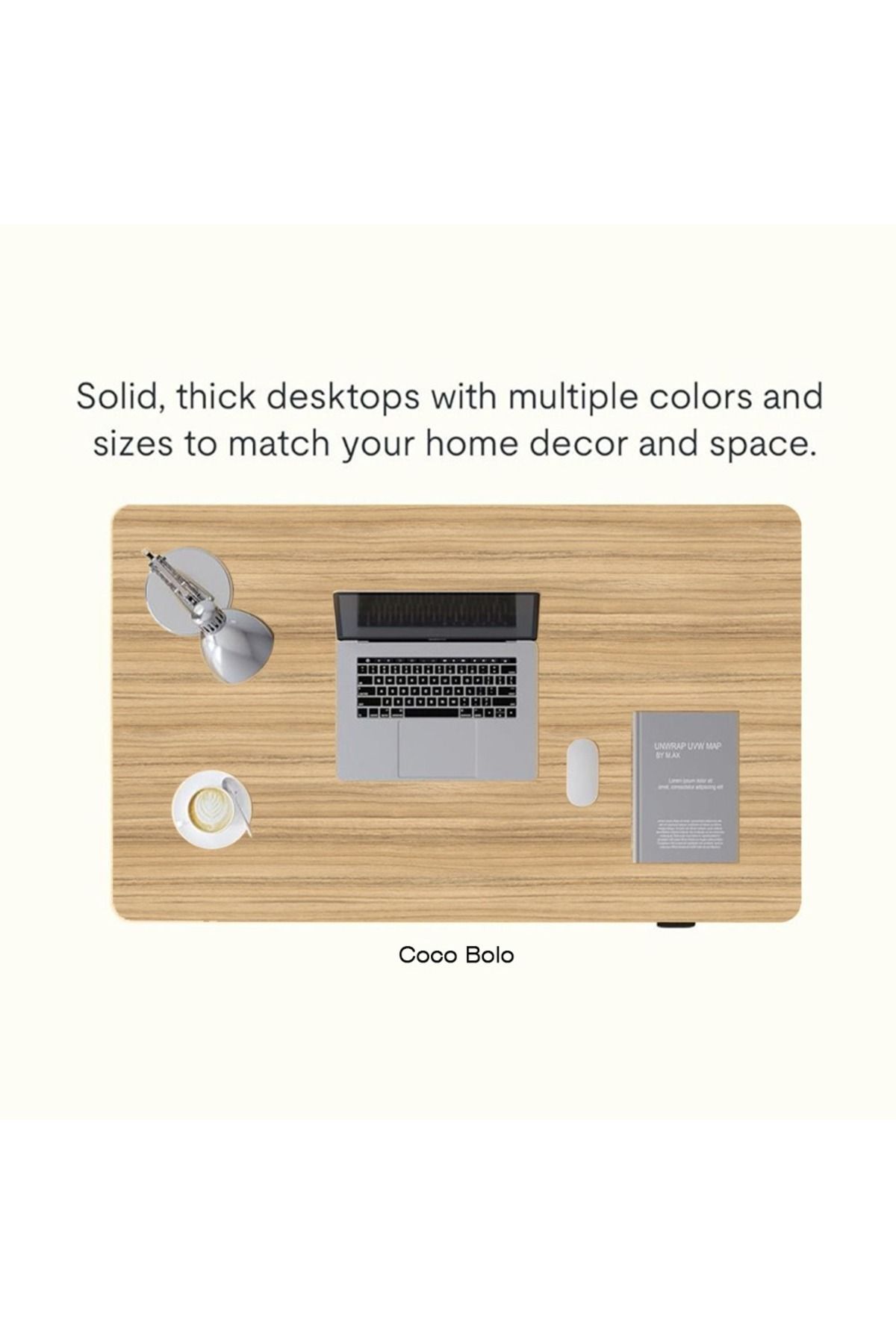 Mahmayi-FlexiSpot Modern Standing Desk with Height Adjustable 150x65 cm - Coco Bolo and White 8
