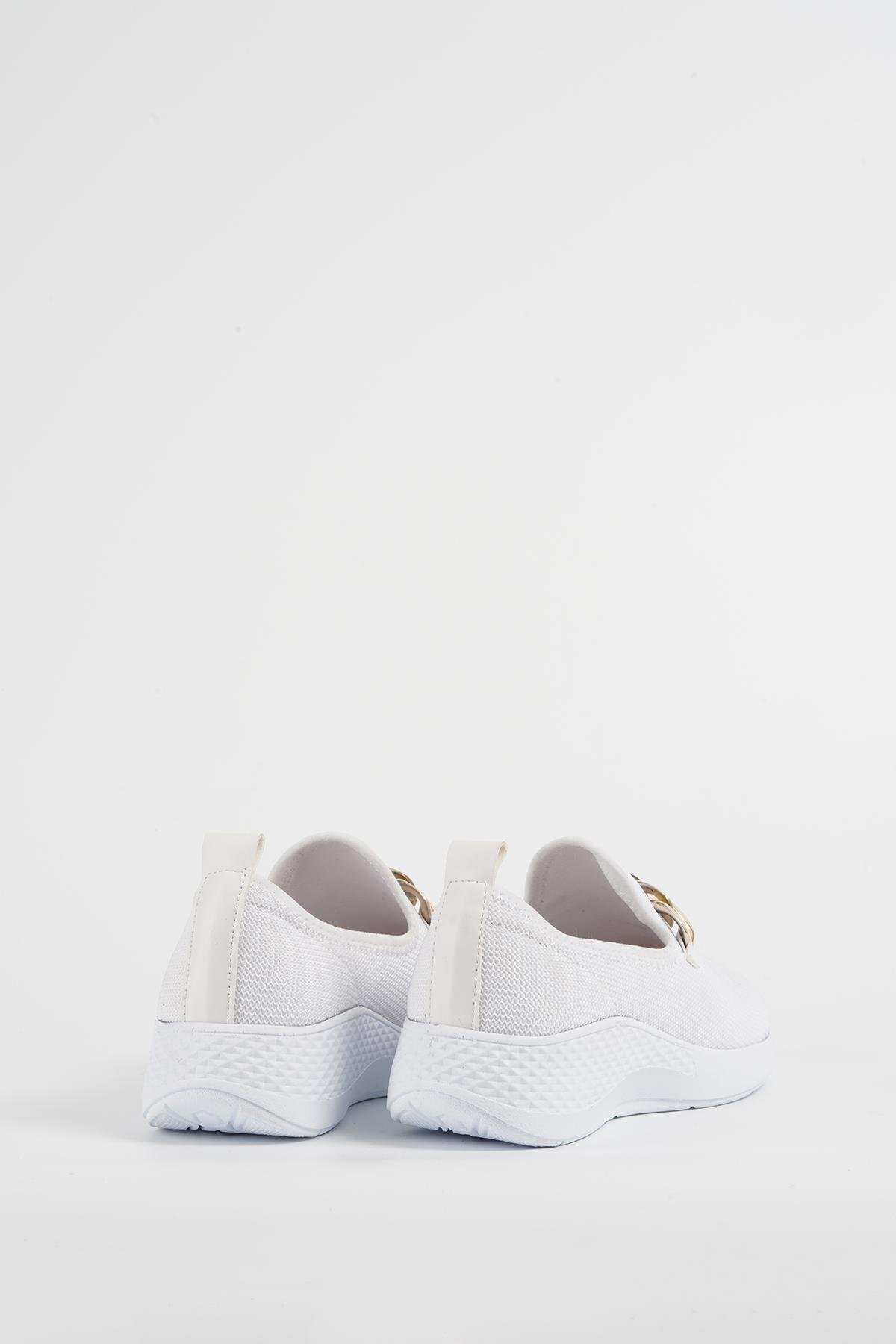 Beyond-Women's White Chain Sneaker 4cm Byndsnkk04 7