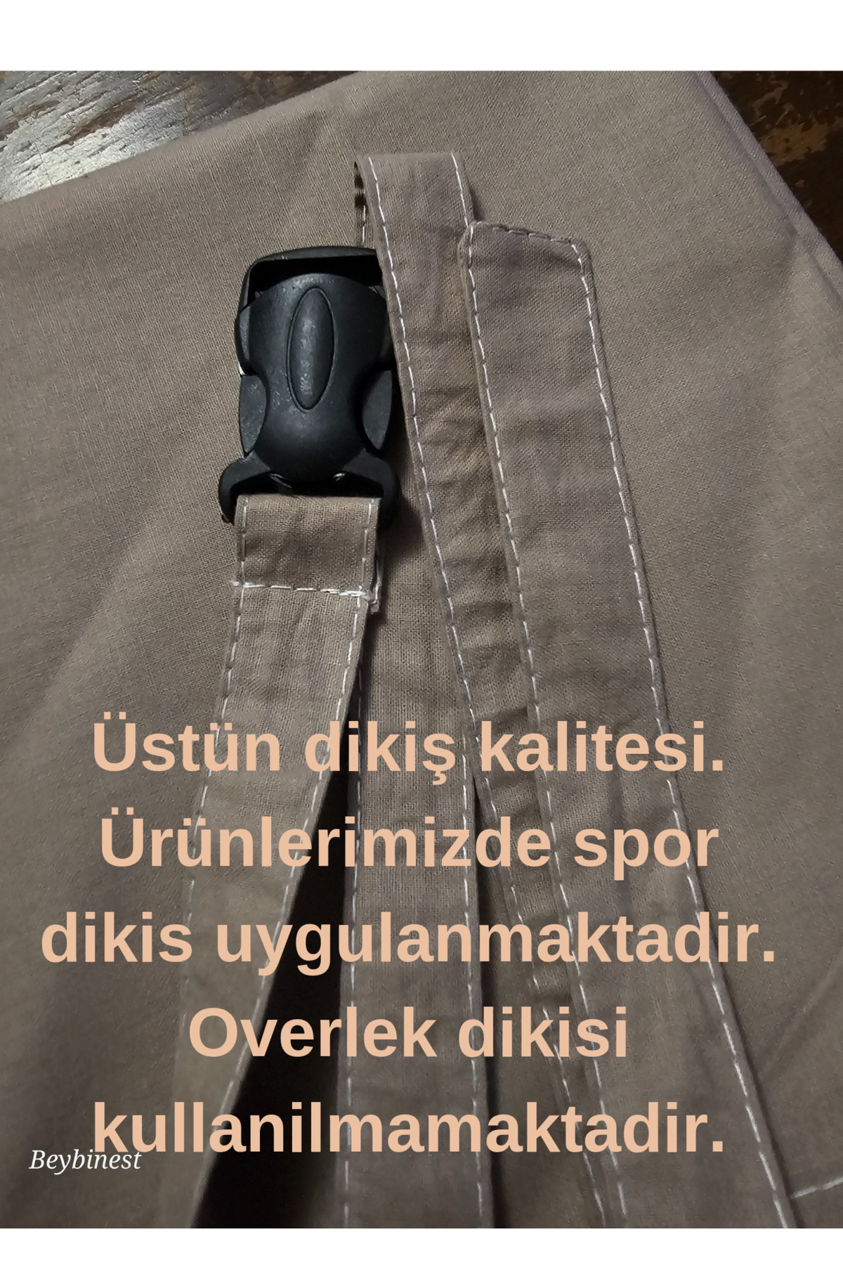 BeybiNest Balenli Emzirme Önlüğü 100x80 Cm Ayarlanabilir Boy Latte Emzirme Örtüsü Organik Pamuklu fotoğrafı 2 (önizleme)