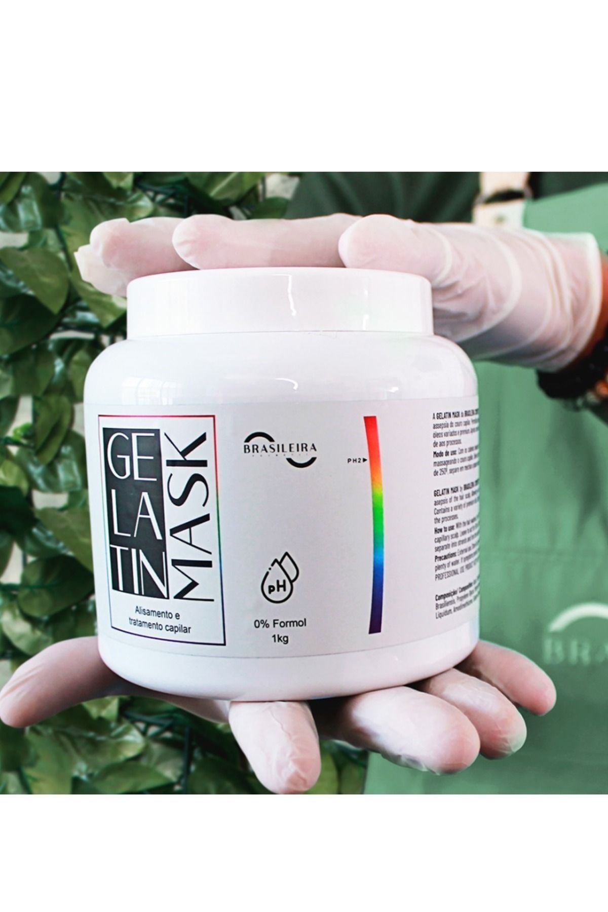 BRASILEIRA-Gelatin mask treatment works to soften, straighten and nourish hair fibers, restore balance and restore hair 1 kg 2