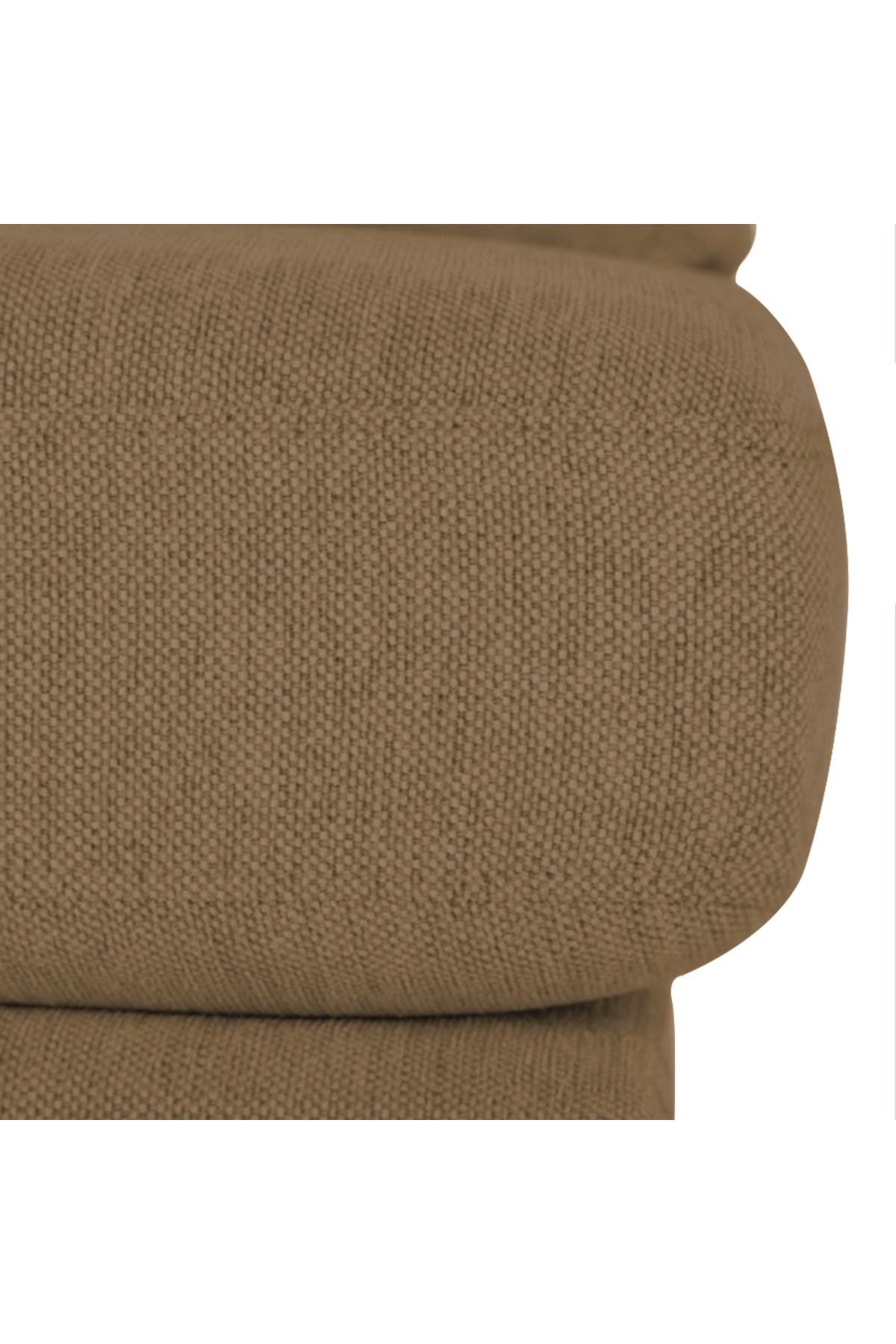 soufa dibaj-Right Corner Sofa with Left Armrest Upholstered in Linen - Pale Brown 5