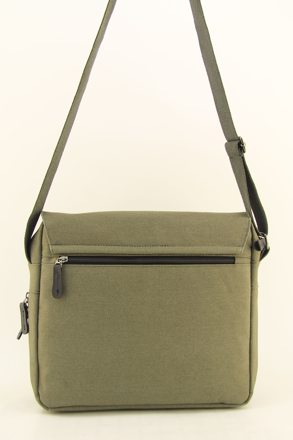 QUB CLUB-Canvas Khaki Waterproof Gusseted Postman Business School Briefcase Street Bag 2