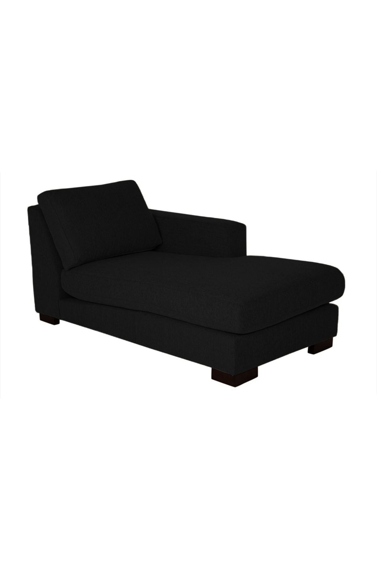 soufa dibaj-Right Corner Sofa with Left Armrest Upholstered in Linen - Black 1