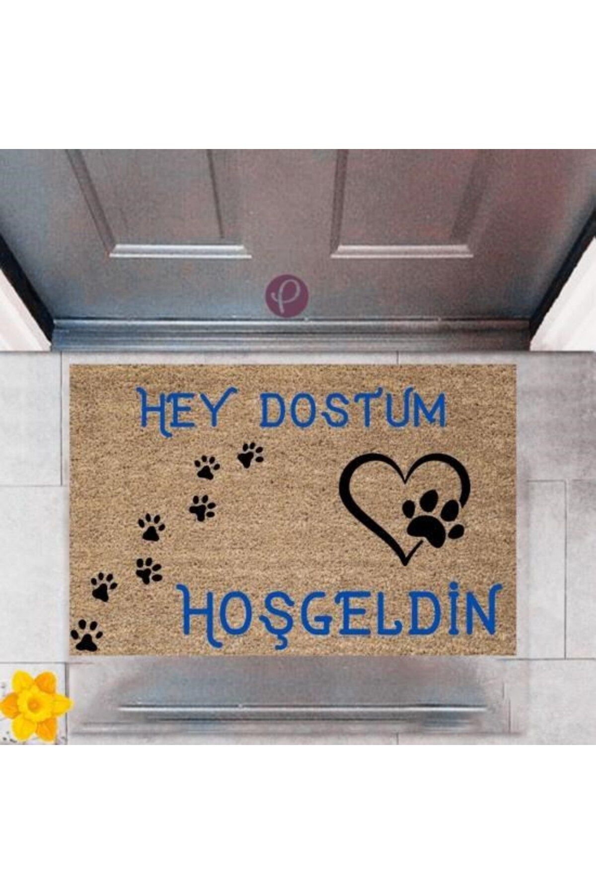 Tahtakale Toptancısı Kapı Önü Paspası Dekoratif Dijital Baskı Hey Dostum P-2473