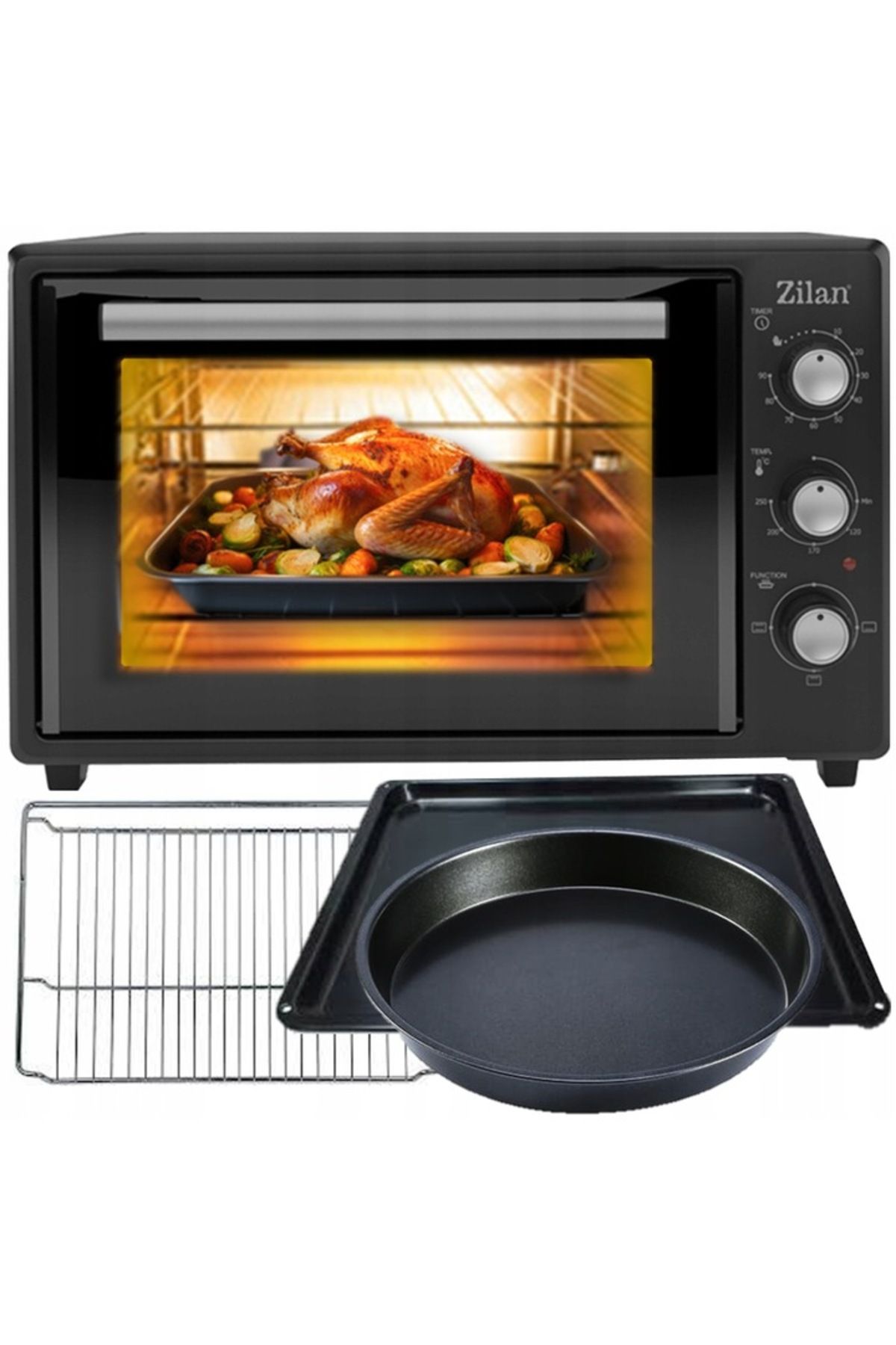 Zilan-Zilan ZLN8894 Electric Oven Black, 35 liter capacity, double glass, power 1800 W 8