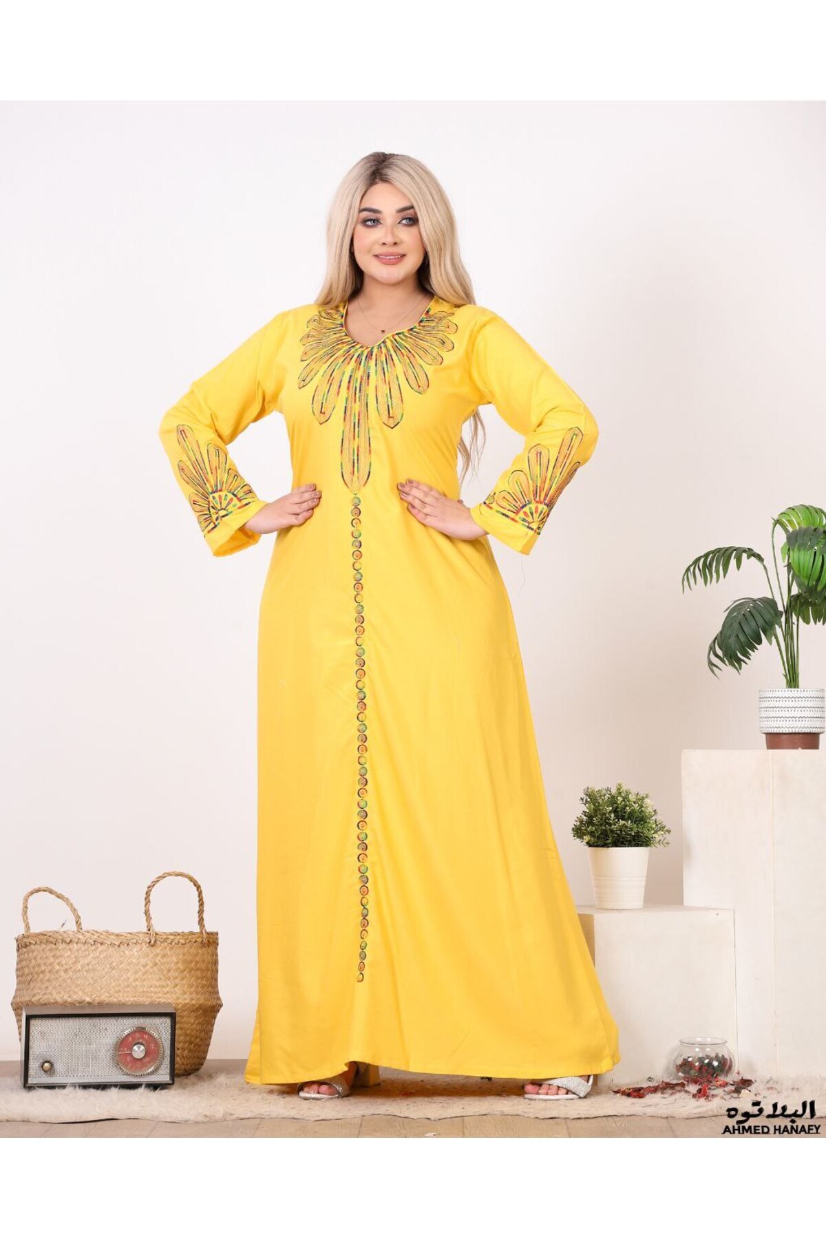 Genrics-Comfortable and flowing embroidered cotton reception jalabiya 4