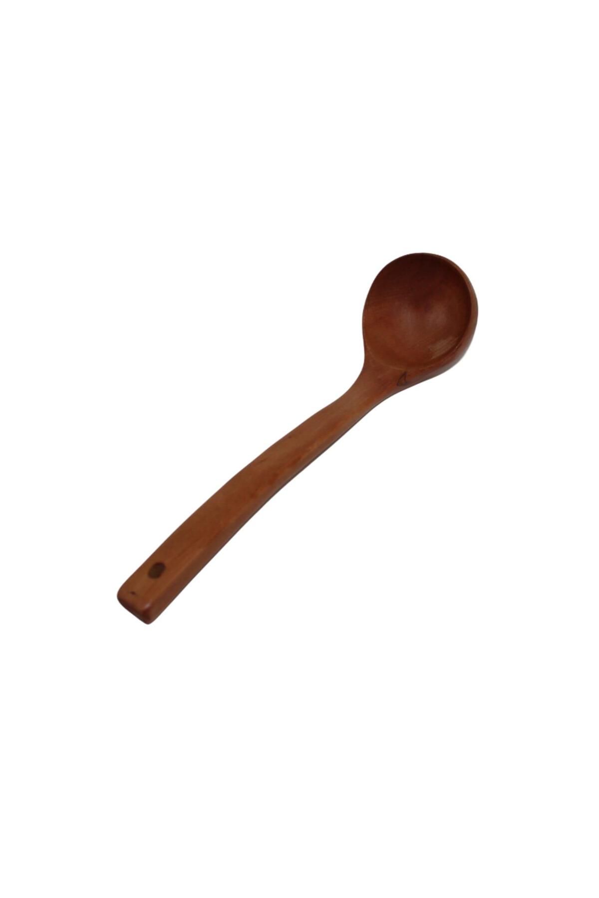 RAMDET-30cm Wooden Ladle Deep Soup Spoon Wooden Board Dining Ladle Ladle with Hanging Hole 3