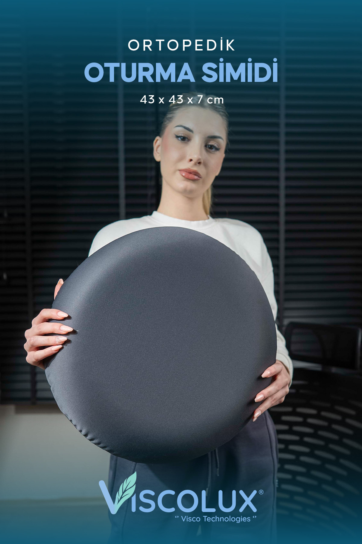Viscolux Ortopedik Oturma Simidi - Visco Oturma Simidi  Doğum Sonrası Rahatlatıcı Yastık Füme