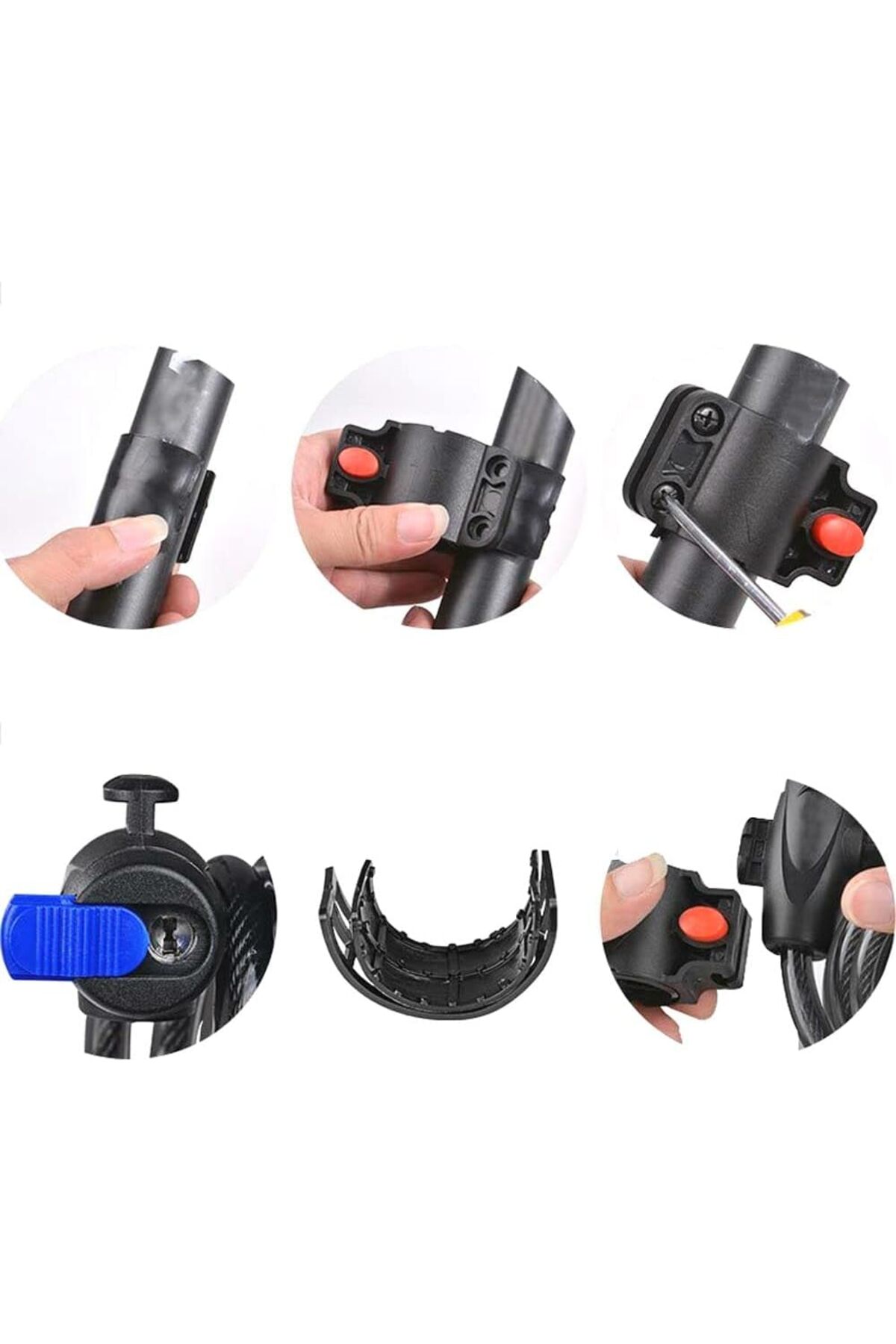 UmoTech Anahtarlı Çelik Bisiklet ve Motosiklet Kilidi – Bebek Arabası, Scooter için DayanıklıGüvenlik Kilidi fotoğrafı 6 (önizleme)