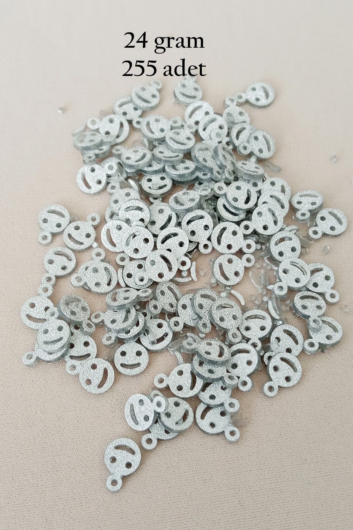Royaleks Oya Abiye Bileklik Kolye Pleksi Metalik Plastik Pul Gümüş Renk 24 gram 255 adet - BNC585