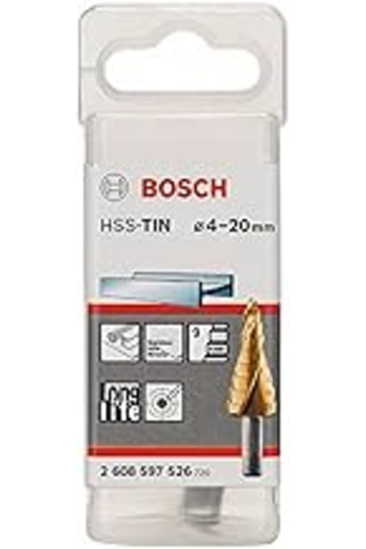 Pİ GLOBAL Bosch Professional Kademeli Matkap Hss-Tin 3 Yüzeyli Şaftlı (Ø 4-20 Mm, 9 Kademe)