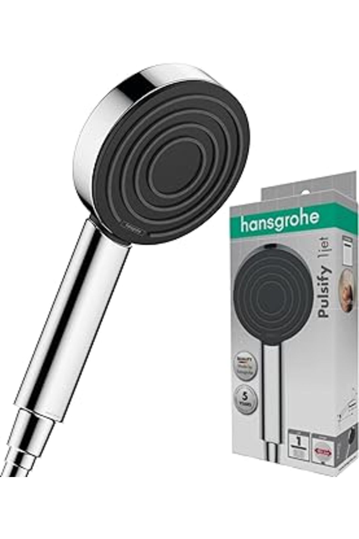 Hepta Collection Hansgrohe Pulsify S Duş Başlığı, Duş Başlığı, 1 Püskürtme Türü, Kireç Önleme Fonksiyonu, Krom, Plas