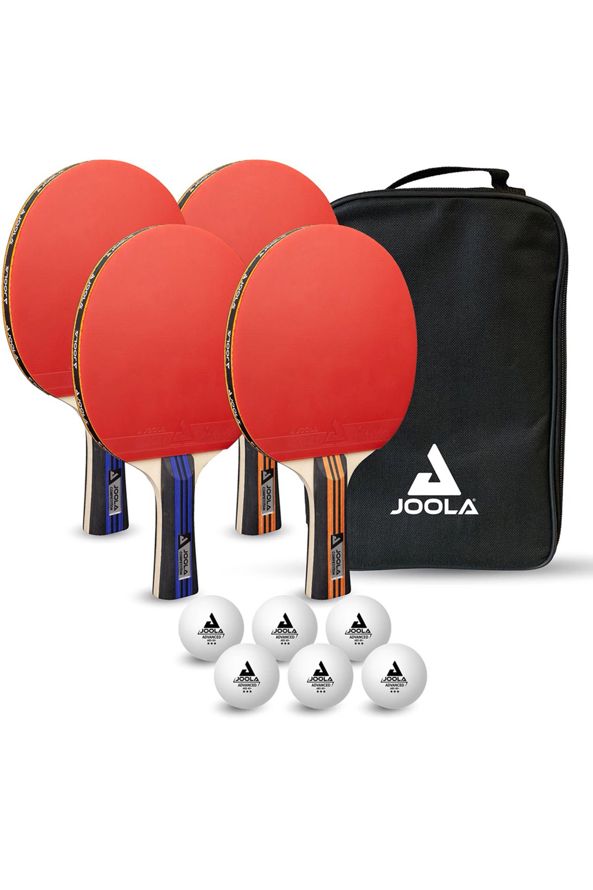 راکت پینگ پنگ تنیس میز پیشرفته خانواده 4 + 6 توپ مجموعه مورد Joola