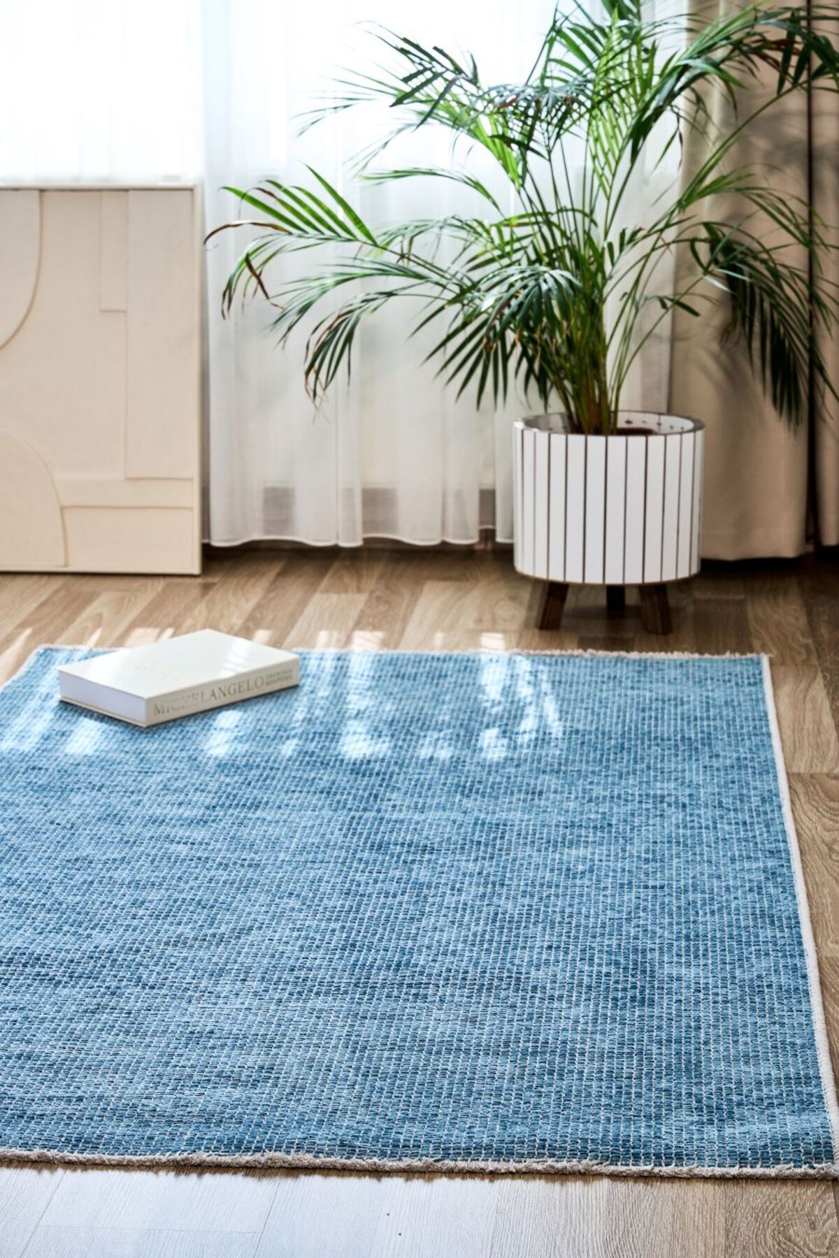 APEX HALI ApexPndra Salon Halısı Mutfak Halısı Yolluk Dekoratif Dokuma Halı Tozumaz 2417 Mavi