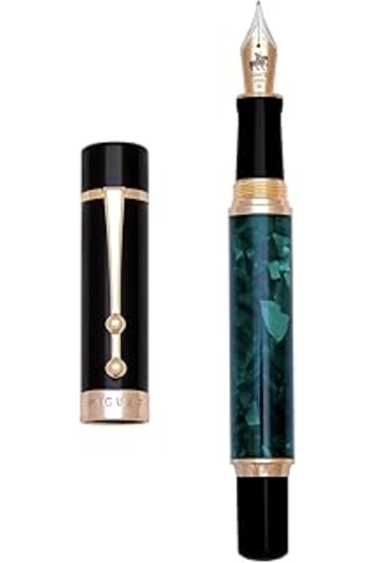 Mu Art Ahşap Piguet - Altın Kaplama Uçlu Lüks Taurus Tükenmez Ve Dolma Kalem (Dolma Kalem, Marble Vert)