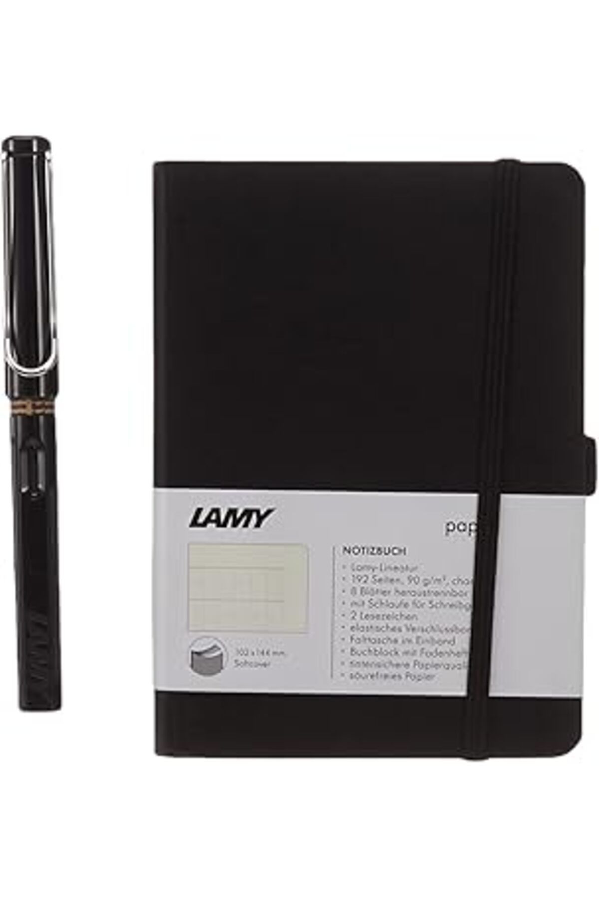 Mu Art Ahşap Lamy Yumuşak Kapak A6 Siyah Ve Siyah Dolma Set