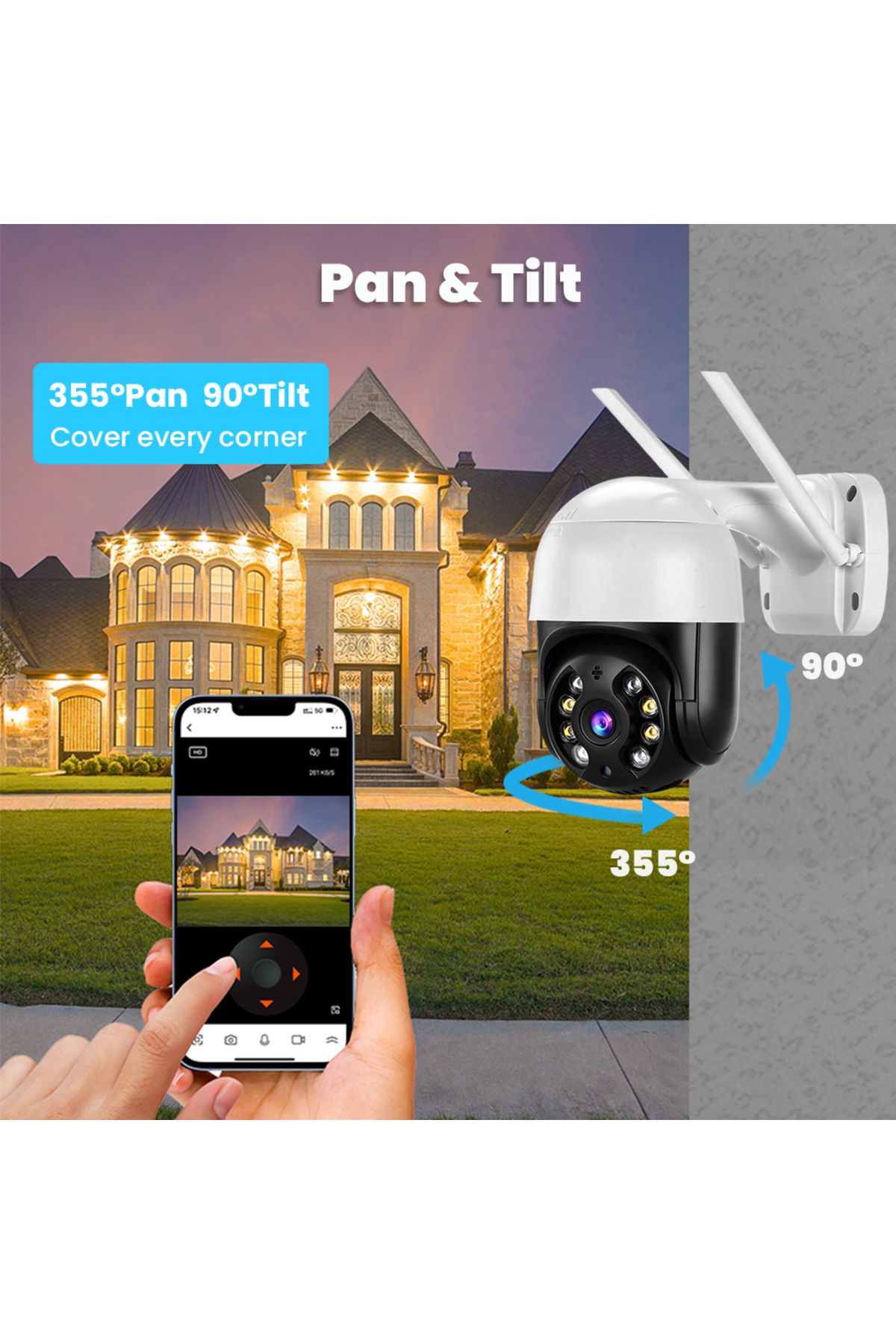 Choice-كاميرا IP خارجية PTZ واي فاي بدقة 4K ودقة 8 ميجابكسل ومقبس الاتحاد الأوروبي بدون بطاقة 4 مم وتقريب رقمي 4 مرات واكتشاف الإنسان بالذكاء الاصطناعي وكاميرا لاسلكية C 6