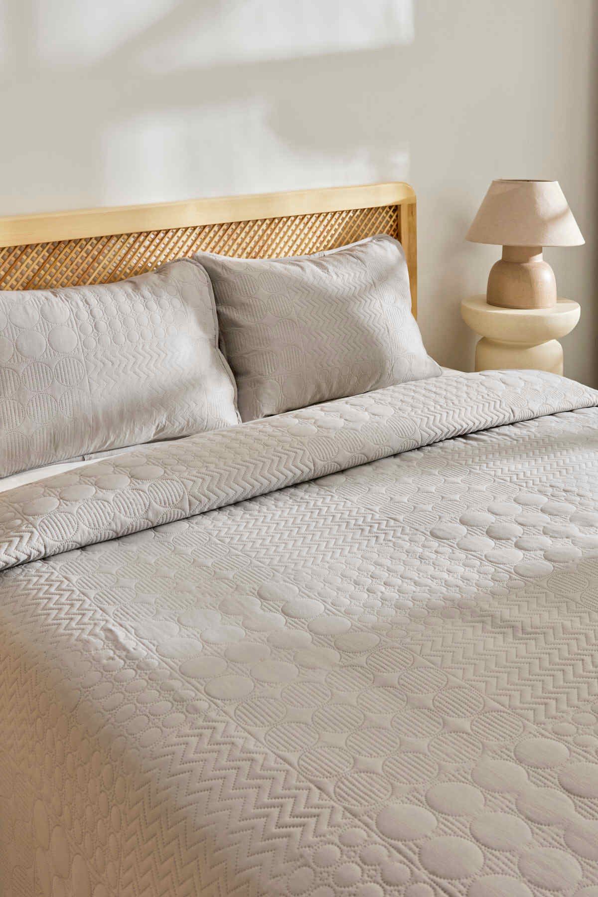 Kaşmir Home-Tia Double Bedspread Set Gray 2